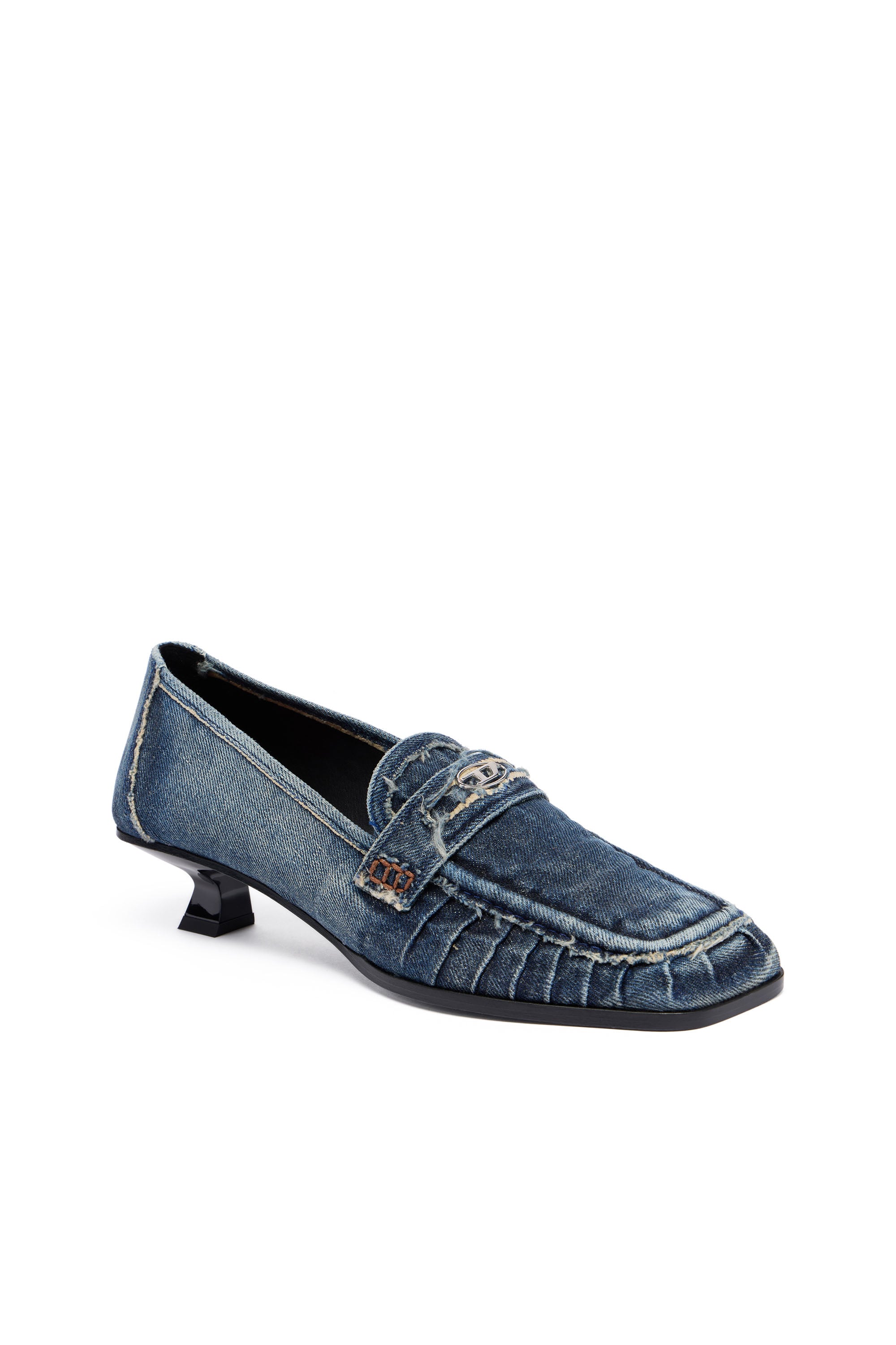 Women's D-Amber-Penny loafers in denim | Blue | Diesel {{Country}}