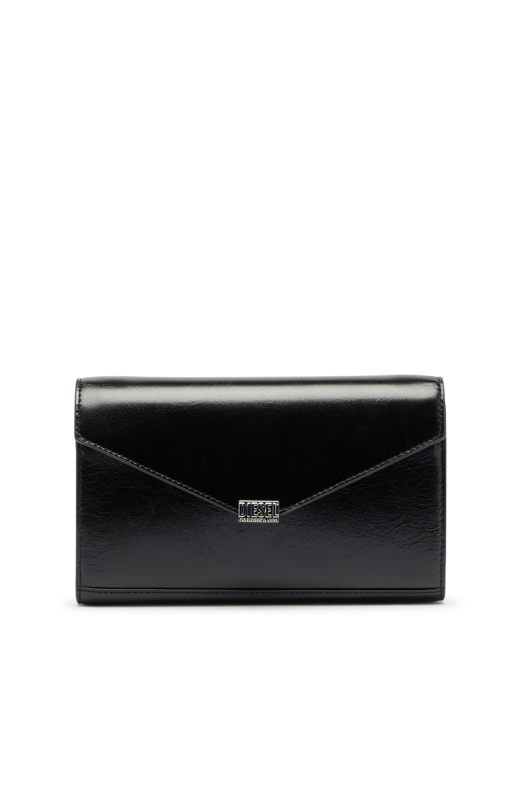 Diesel - D-ENVELOP WALLET ON CHAIN, Cartera de piel brillante arrugada Mujer in ToBeDefined - 1