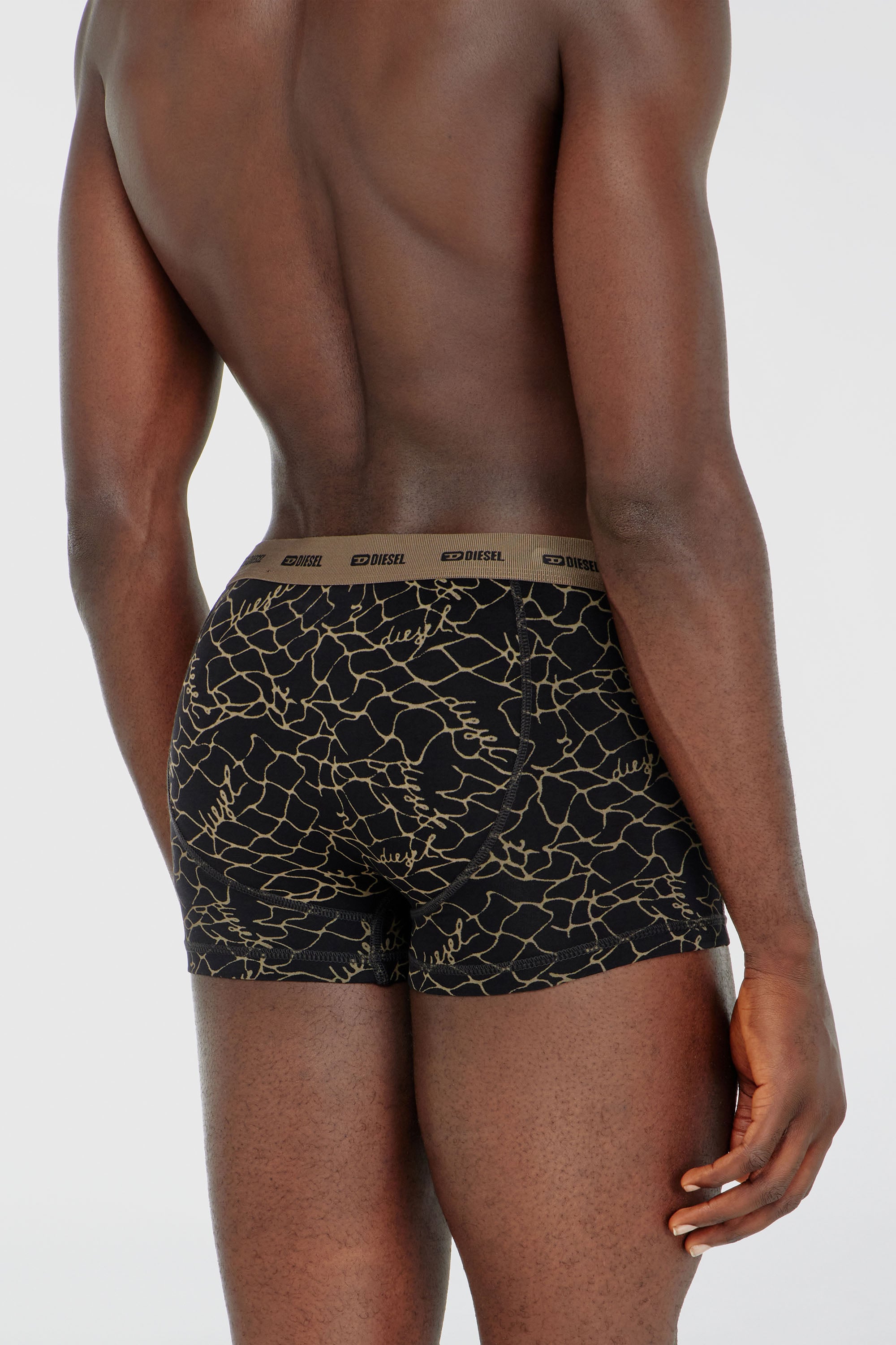 Diesel - DAMIEN-UTLT-3PACK, Male's Three-pack of trunks with graphic motif in Black/Beige - 3