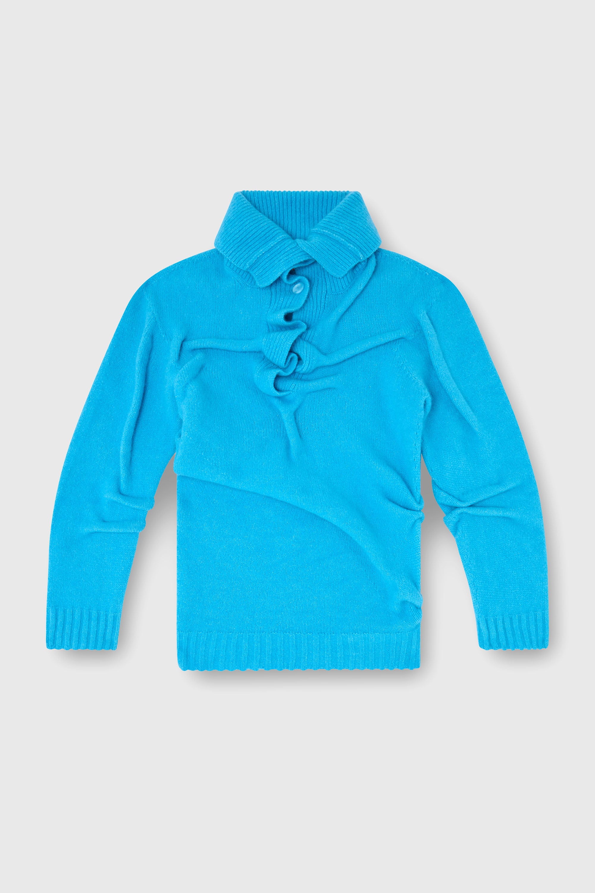 Diesel - M-AMARY, Jersey con cuello abotonado de punto afieltrado con textura arrugada Mujer in Azul marino - 2