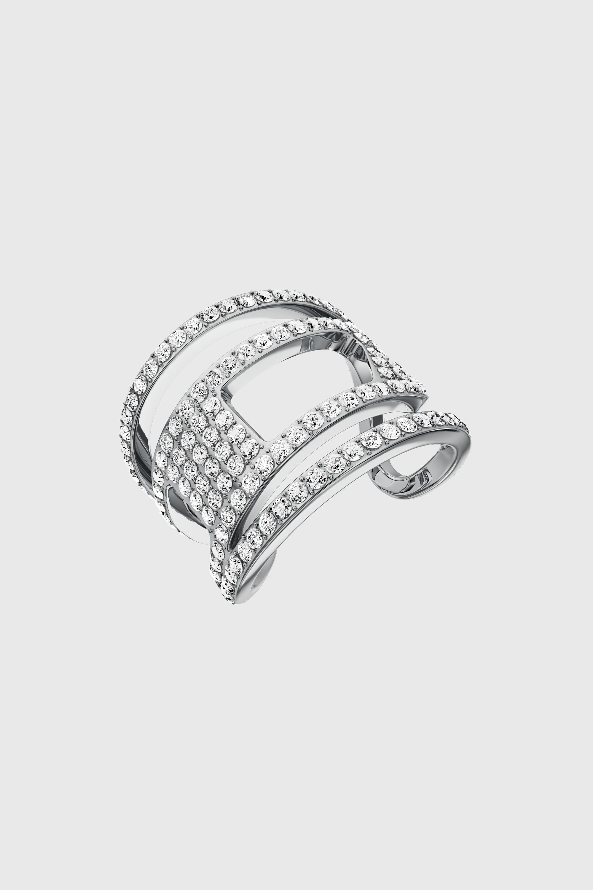 Diesel - DX1705040 JEWELLERY, Unisex's Stainless steel glitz D band ring in Silver - 1