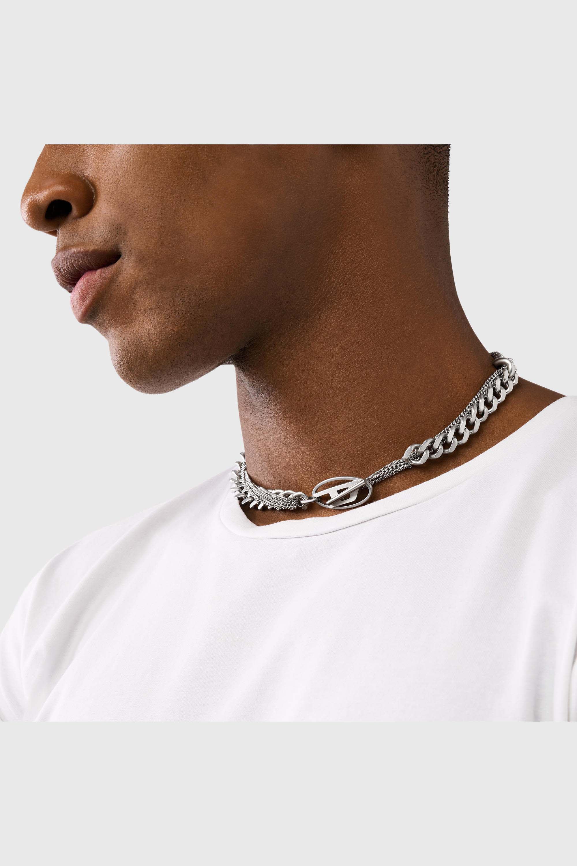 Diesel - DX1549040 JEWEL, Collar de cadena de acero inoxidable Unisex in Plateado - 4