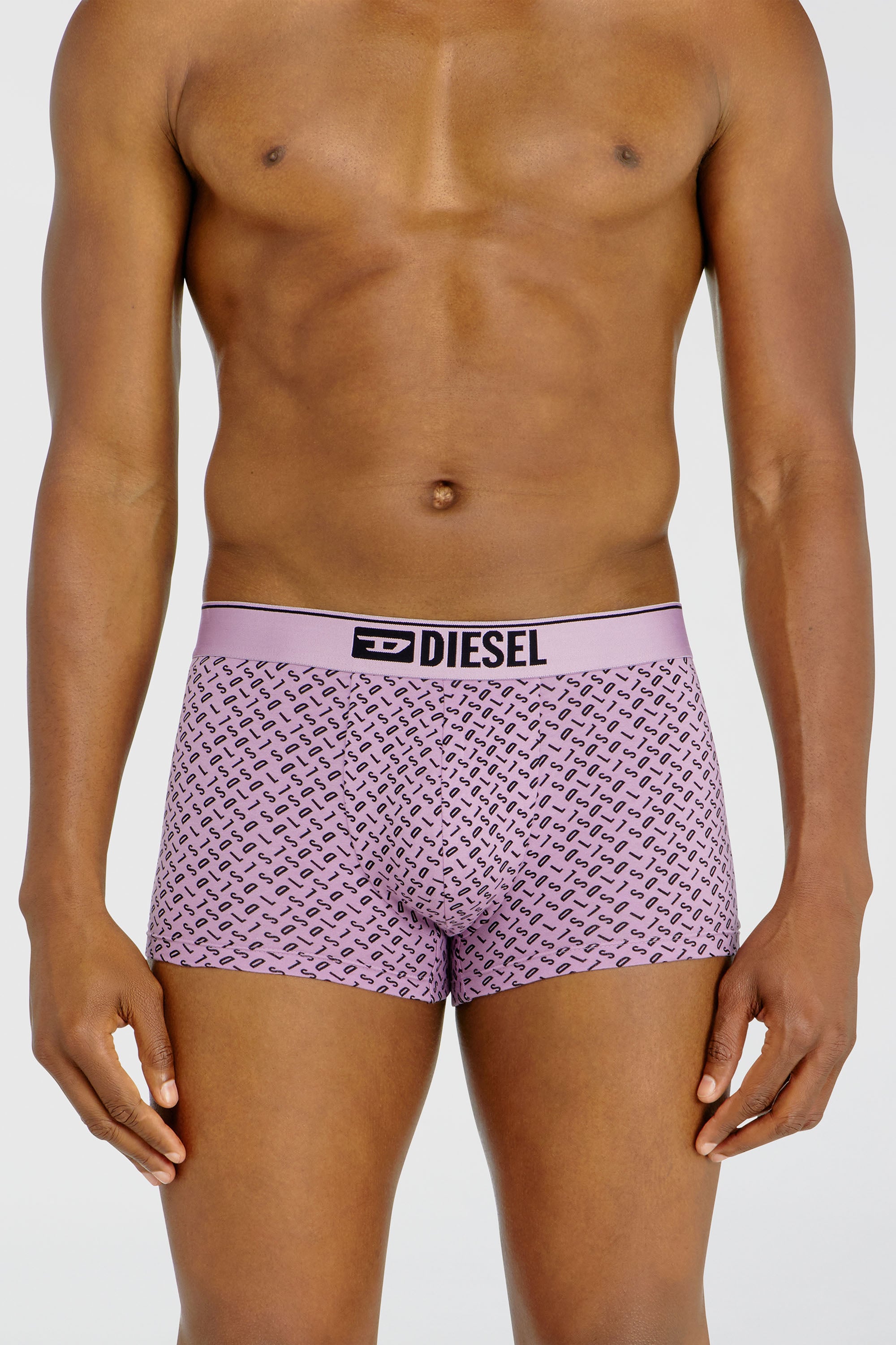 Diesel - DAMIEN-D-BOX-3PACK, Male's Three-pack of stretch cotton trunks with monogram in Lilac - 2