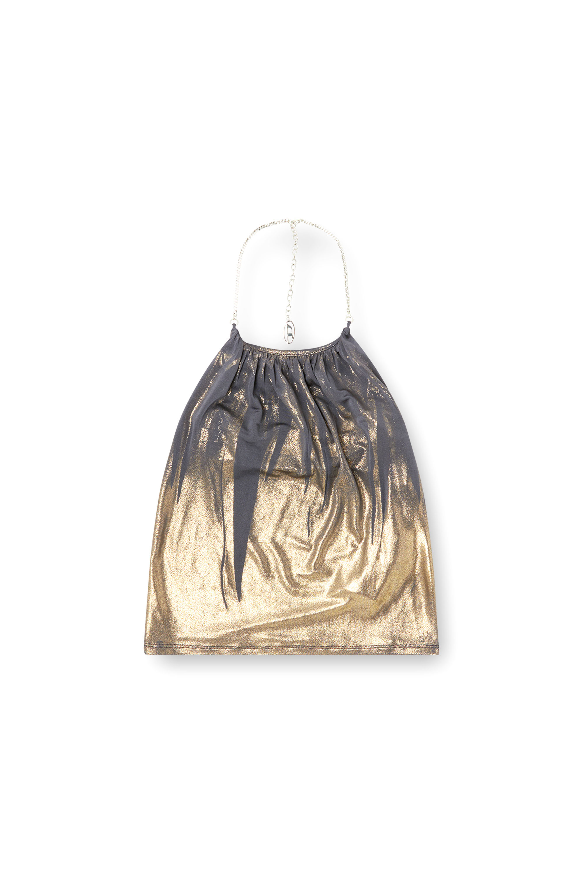 Diesel - T-IRENI, Female's Jersey top with draped neckline in Grey - 3