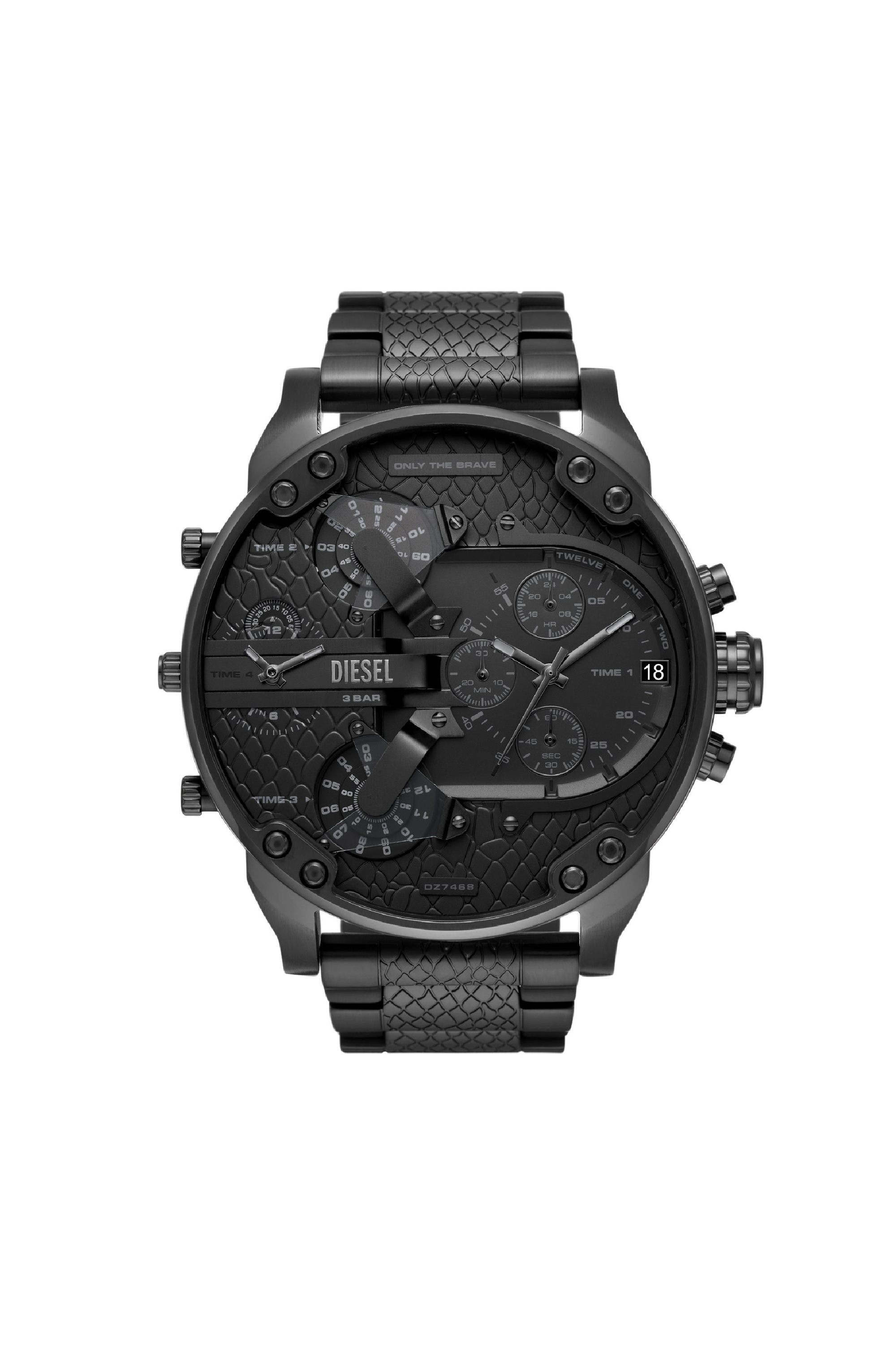 YA−MAN IS-98B BLACK Men's Mr. Daddy 2.0 Chronograph stainless steel watch