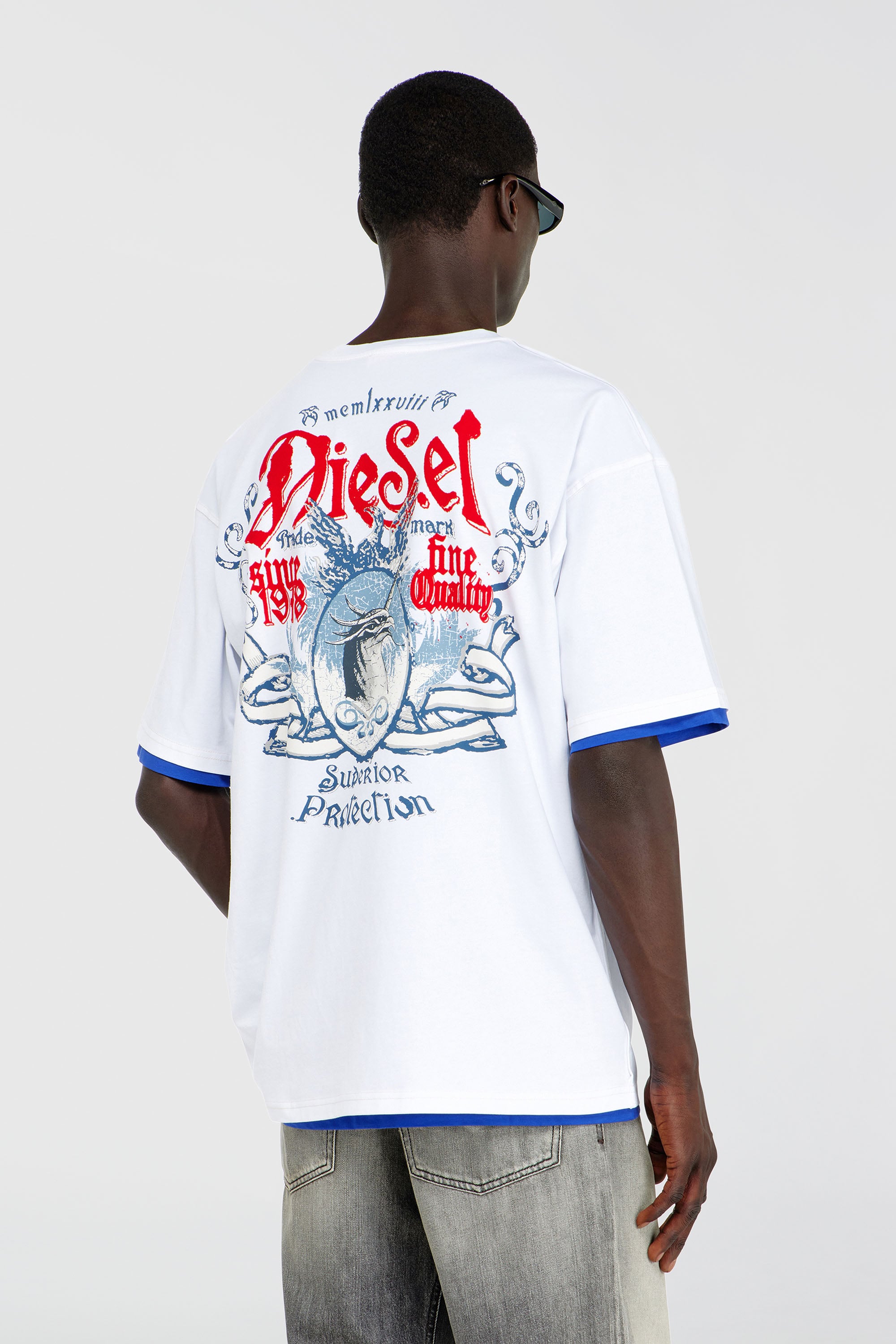 Diesel - T-BOXT-AA2, Man's Cotton T-shirt with flock graphic in White - 4