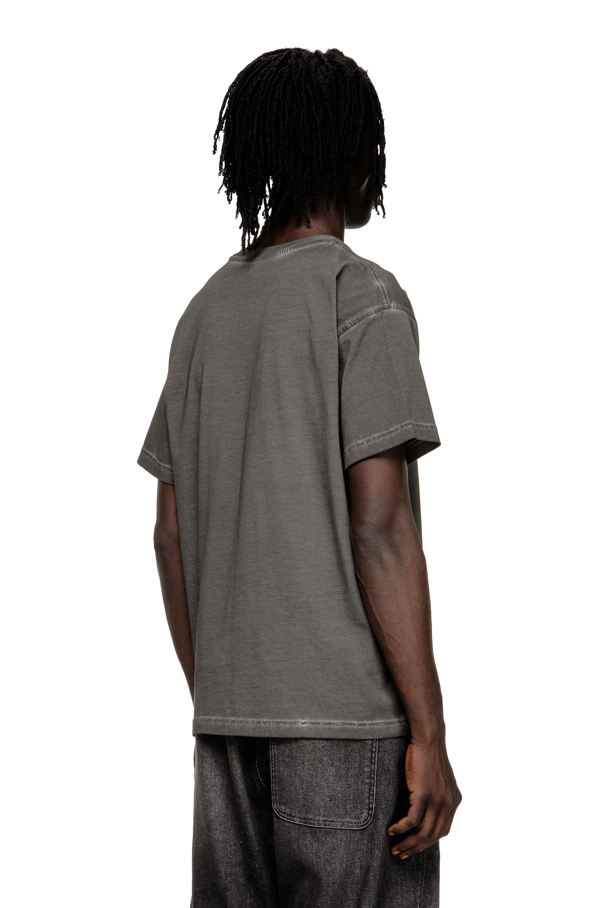 Diesel - T-NORM-T7, T-shirt en coton à col rond avec imprimé Homme in Gris - 4