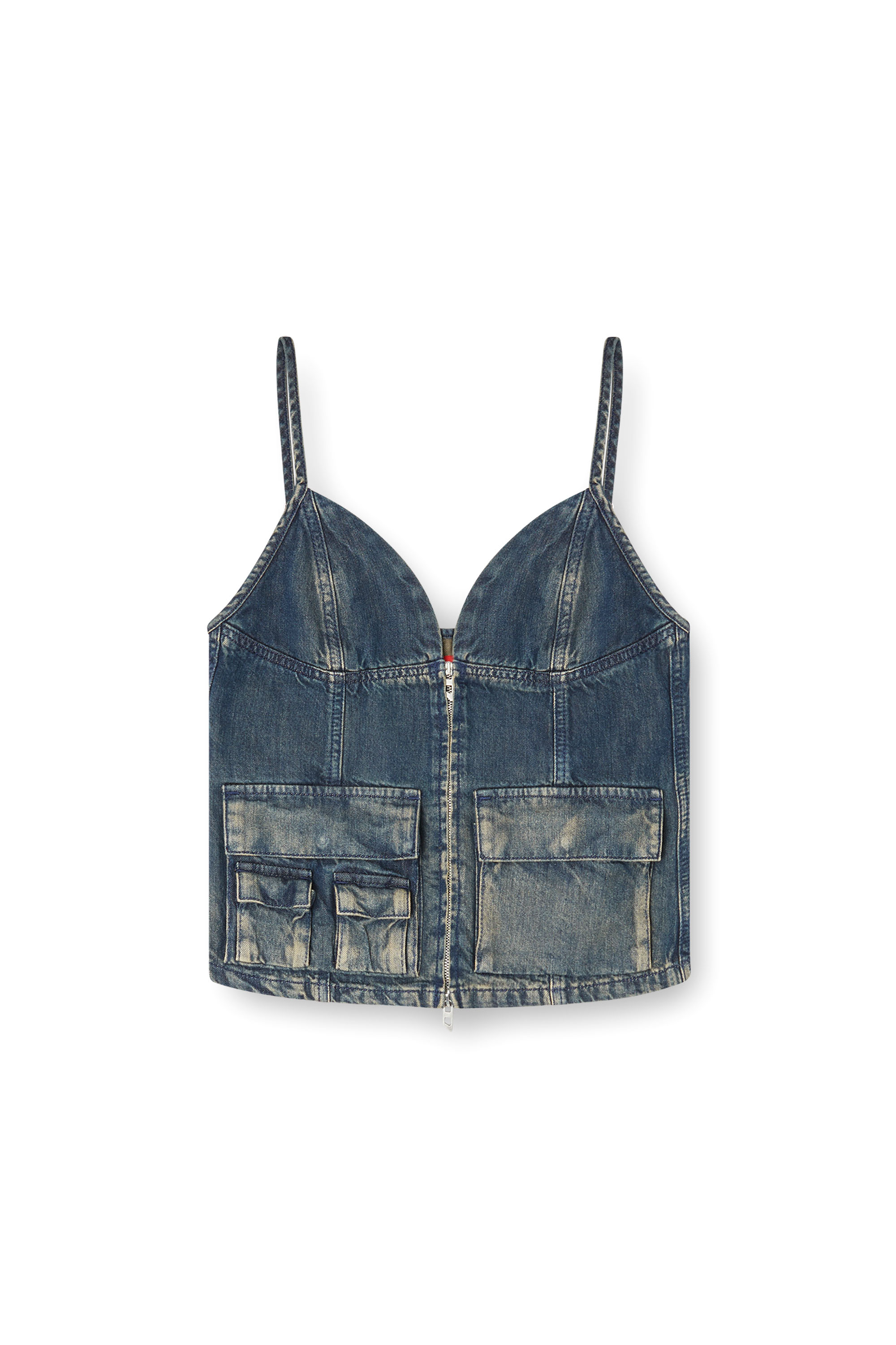Diesel - DE-MELLIS-S, Female's Top in gradient fluid denim in Dark Blue - 3