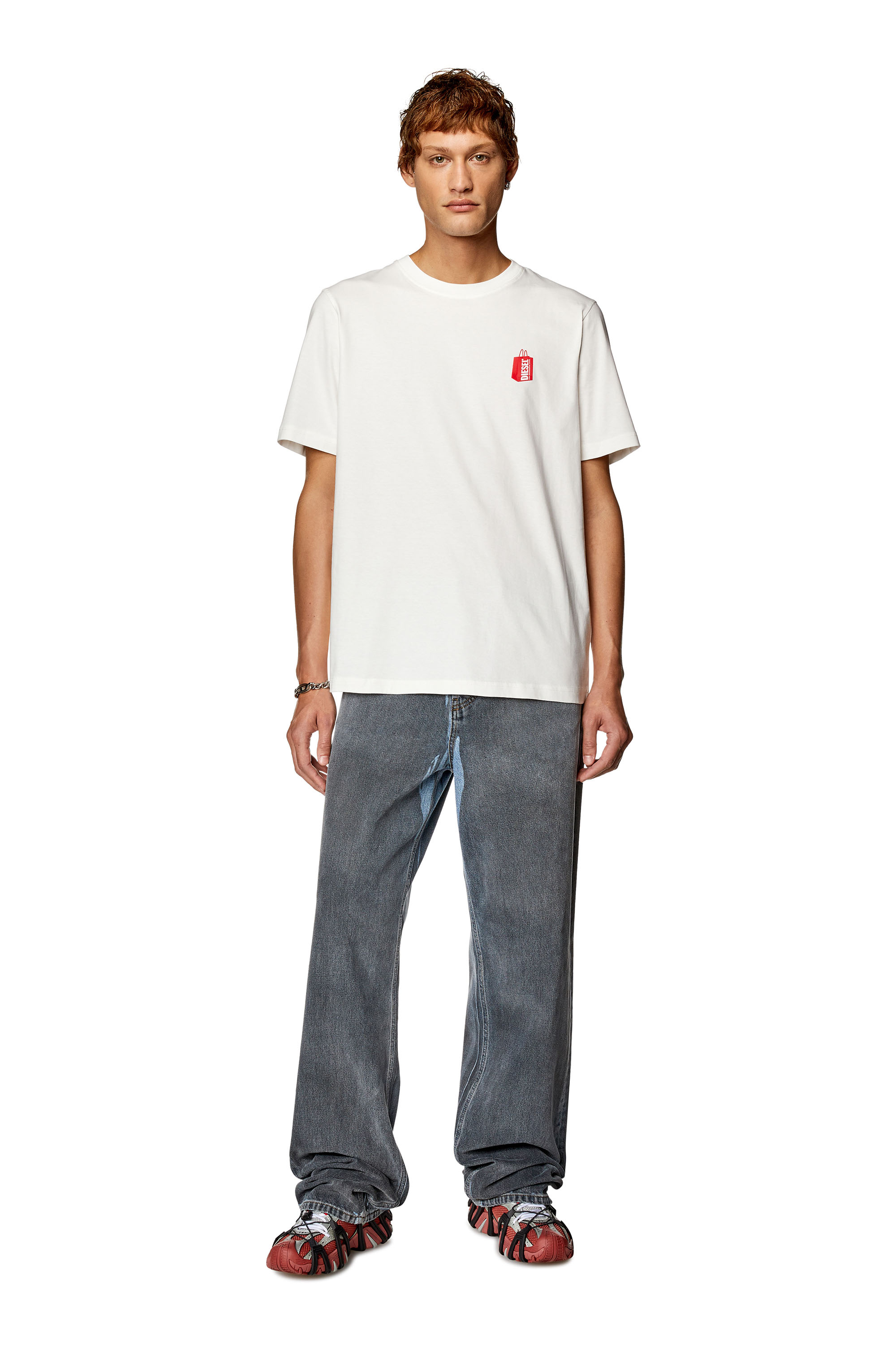 DIESEL T-JUST-N18 ショッパー オーバーシルエット 半袖Tシャツ DIESEL ディーゼル T-JUST-N18 ショッパー プリント オーバー