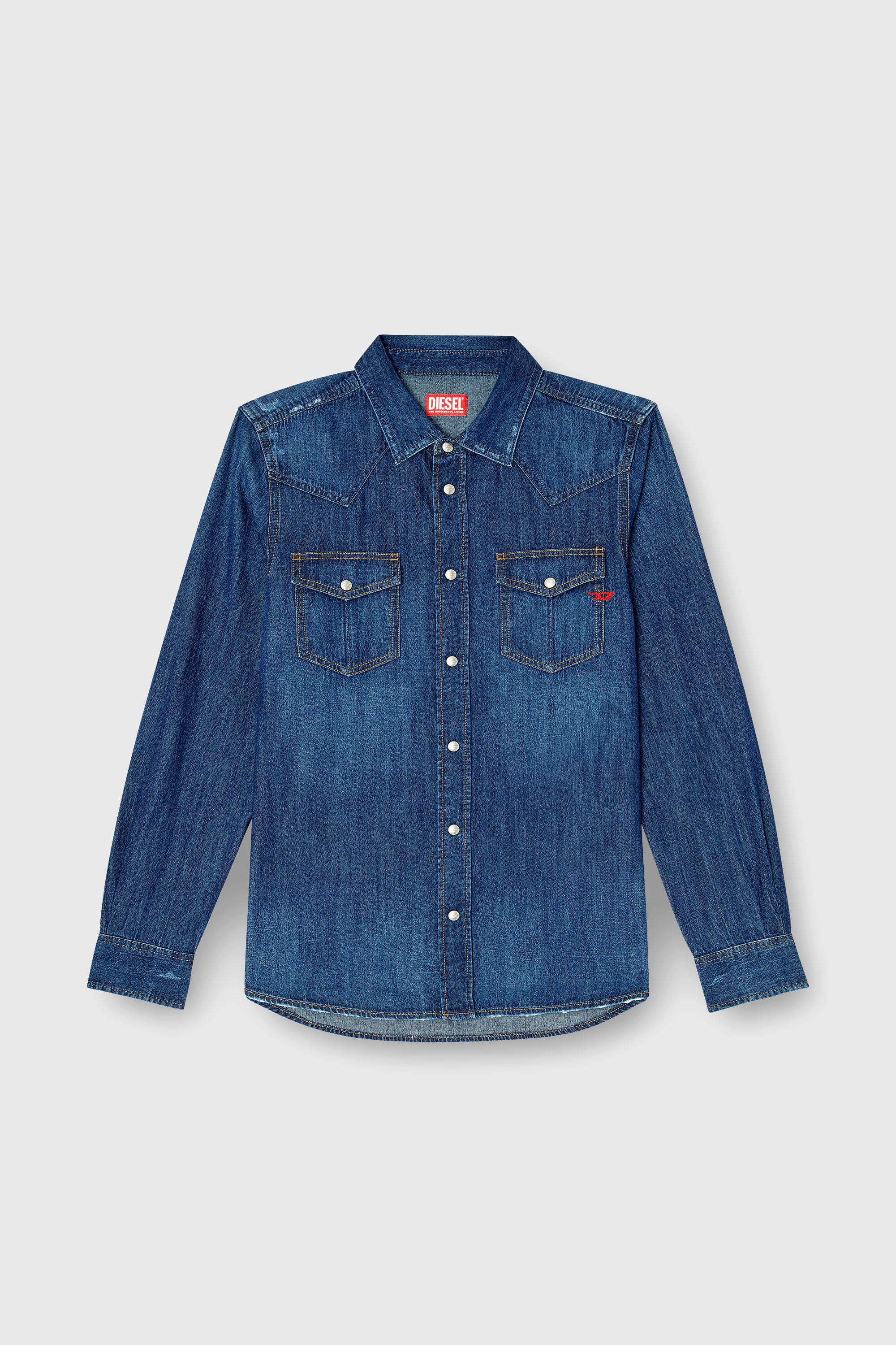 Diesel - D-VEGA, Sobrecamisa denim Hombre in Azul marino - 2
