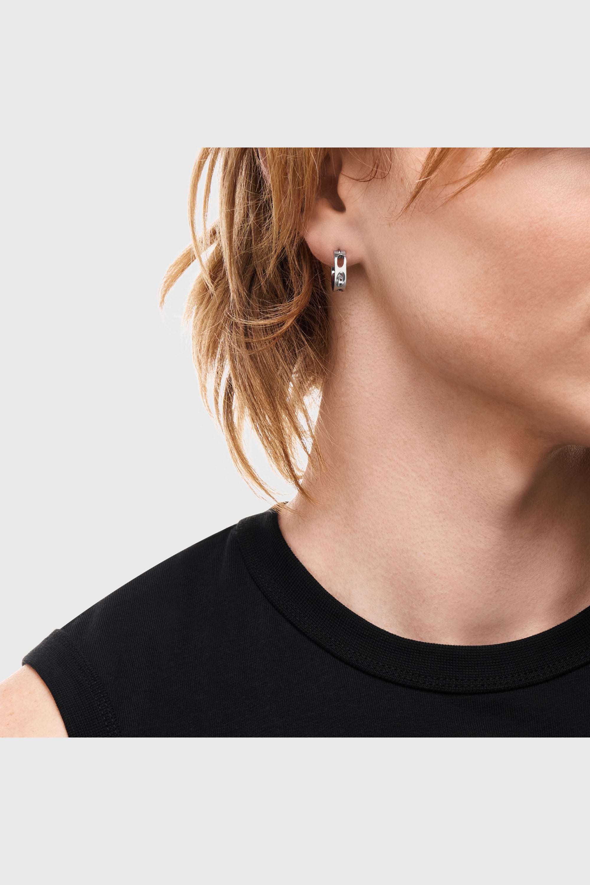 あ 2 Women's Stainless Steel Hoop Earring | Silver | Diesel {{Country}}