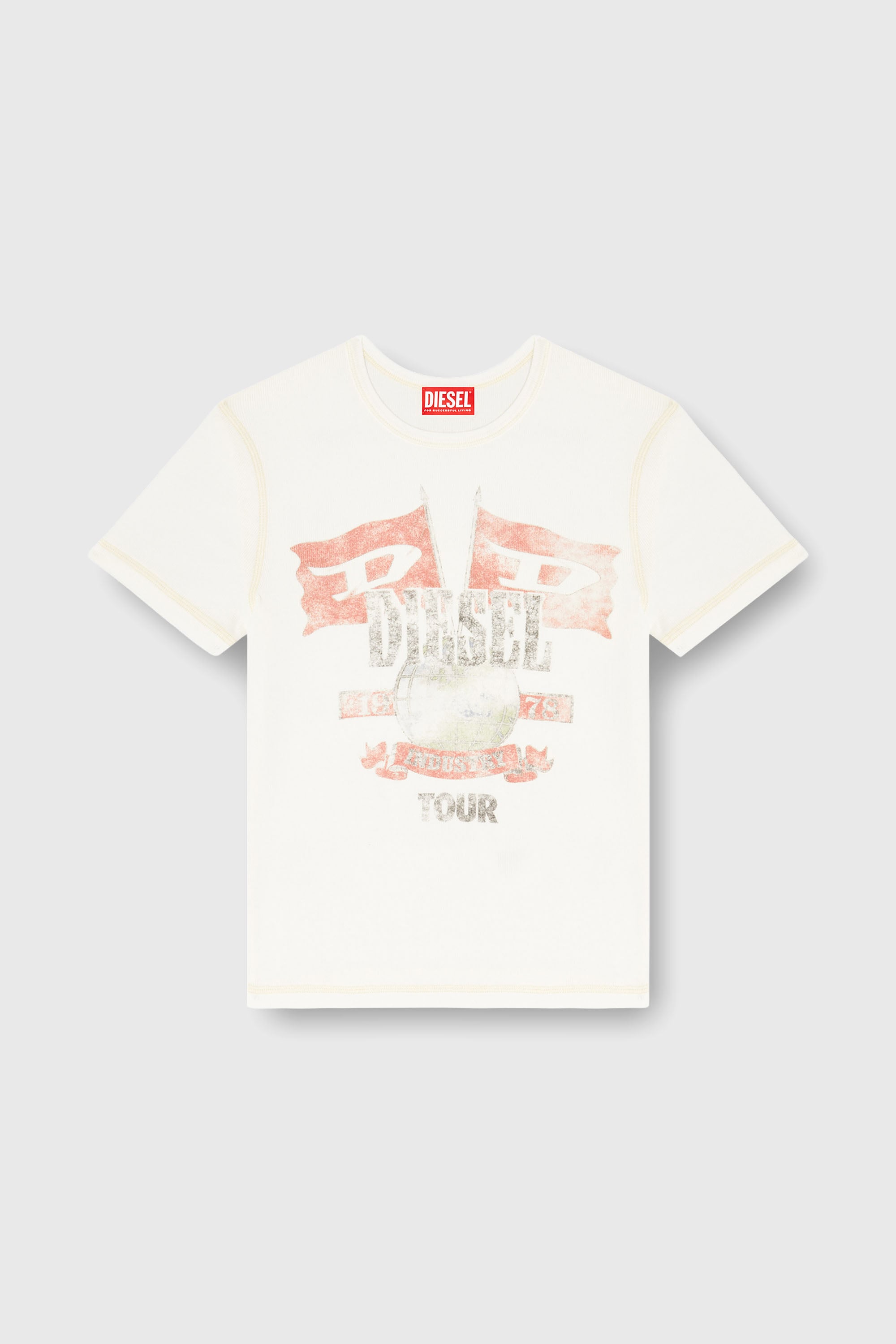 Diesel - T-MARSY-RIB, Camiseta de canal&eacute; con gr&aacute;ficos de concierto Mujer in ToBeDefined - 2
