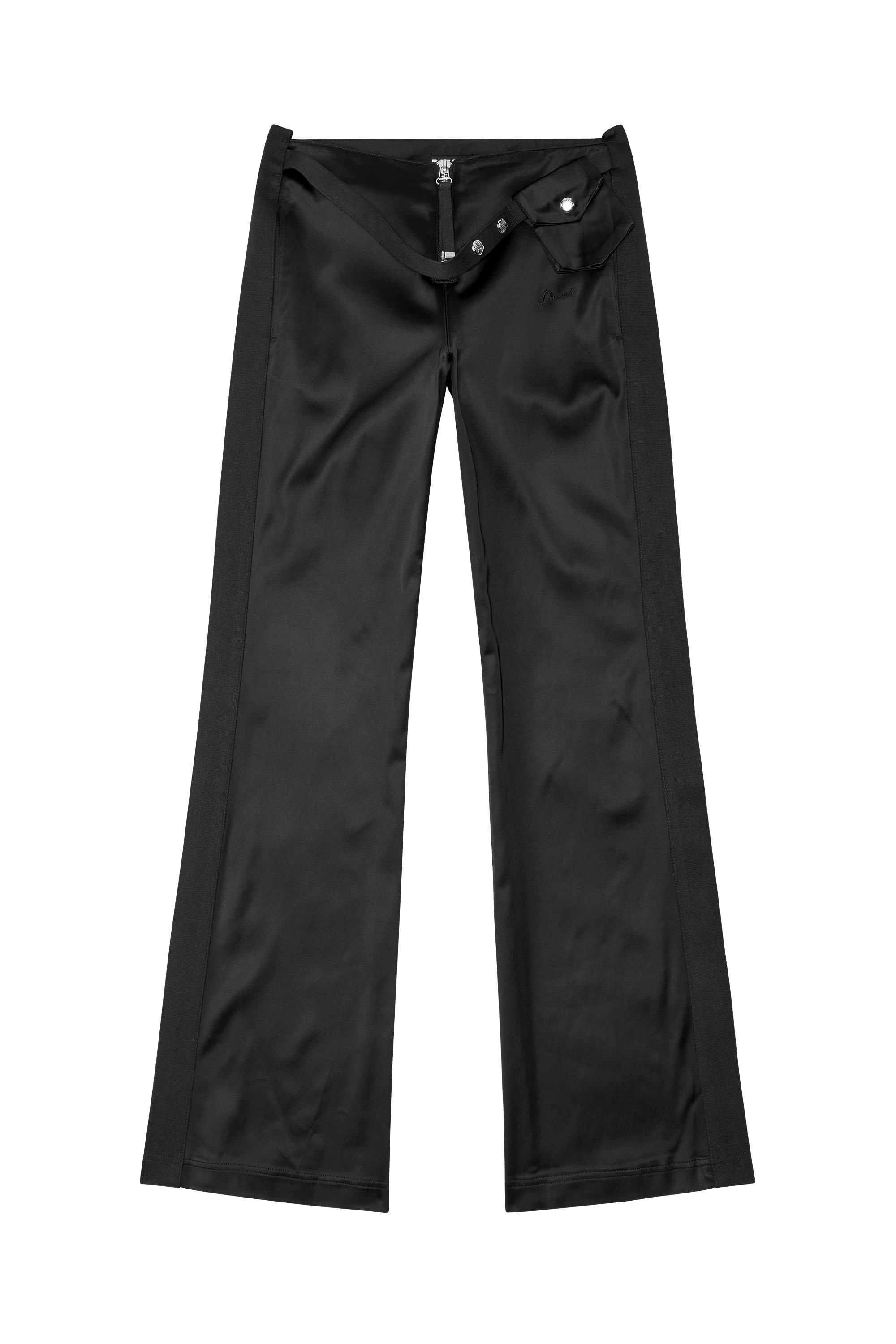 Diesel - P-STELLA, Female's Pants in stretch satin in Black - 2