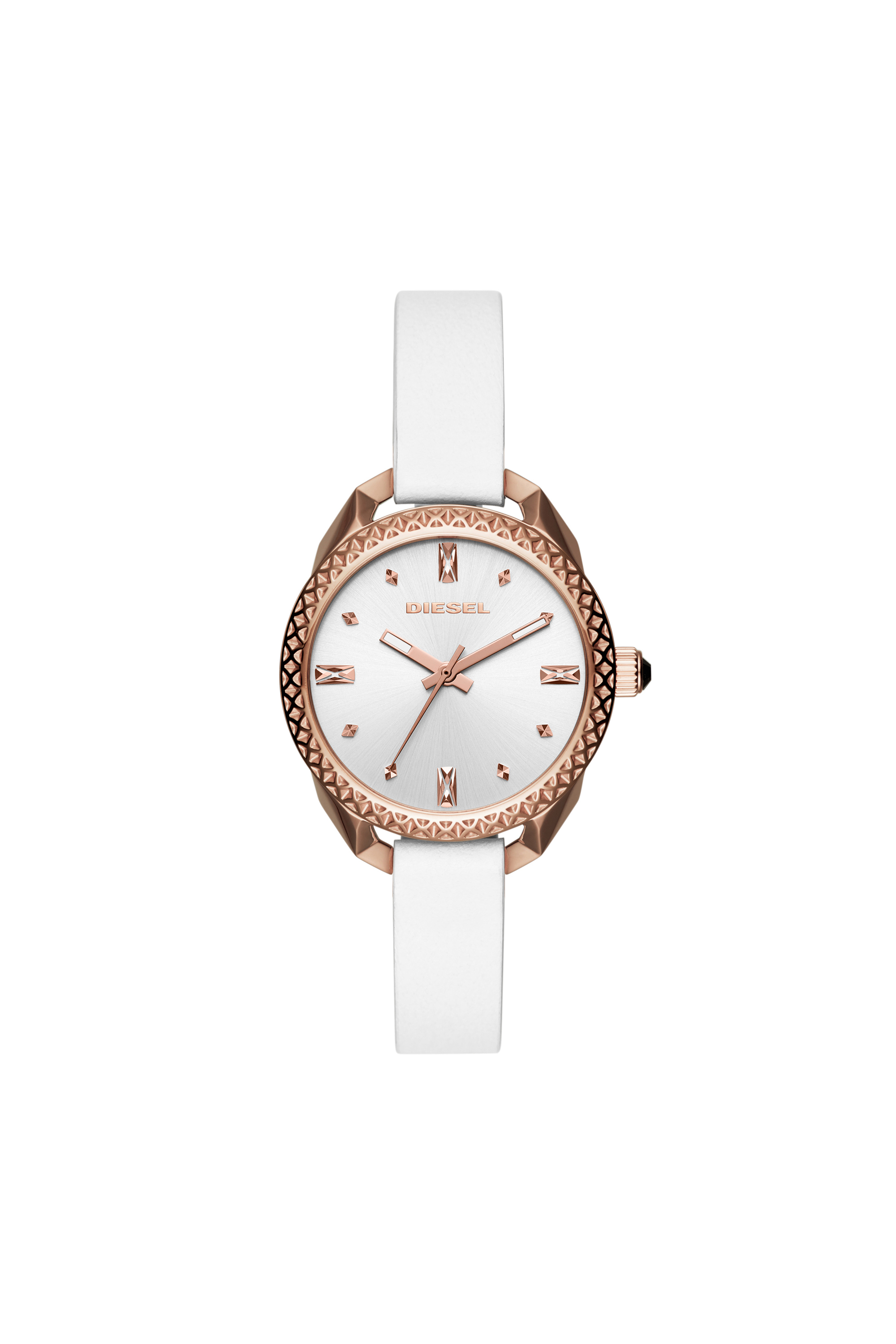 Elegante reloj en piel blanca, 36&nbsp;mm