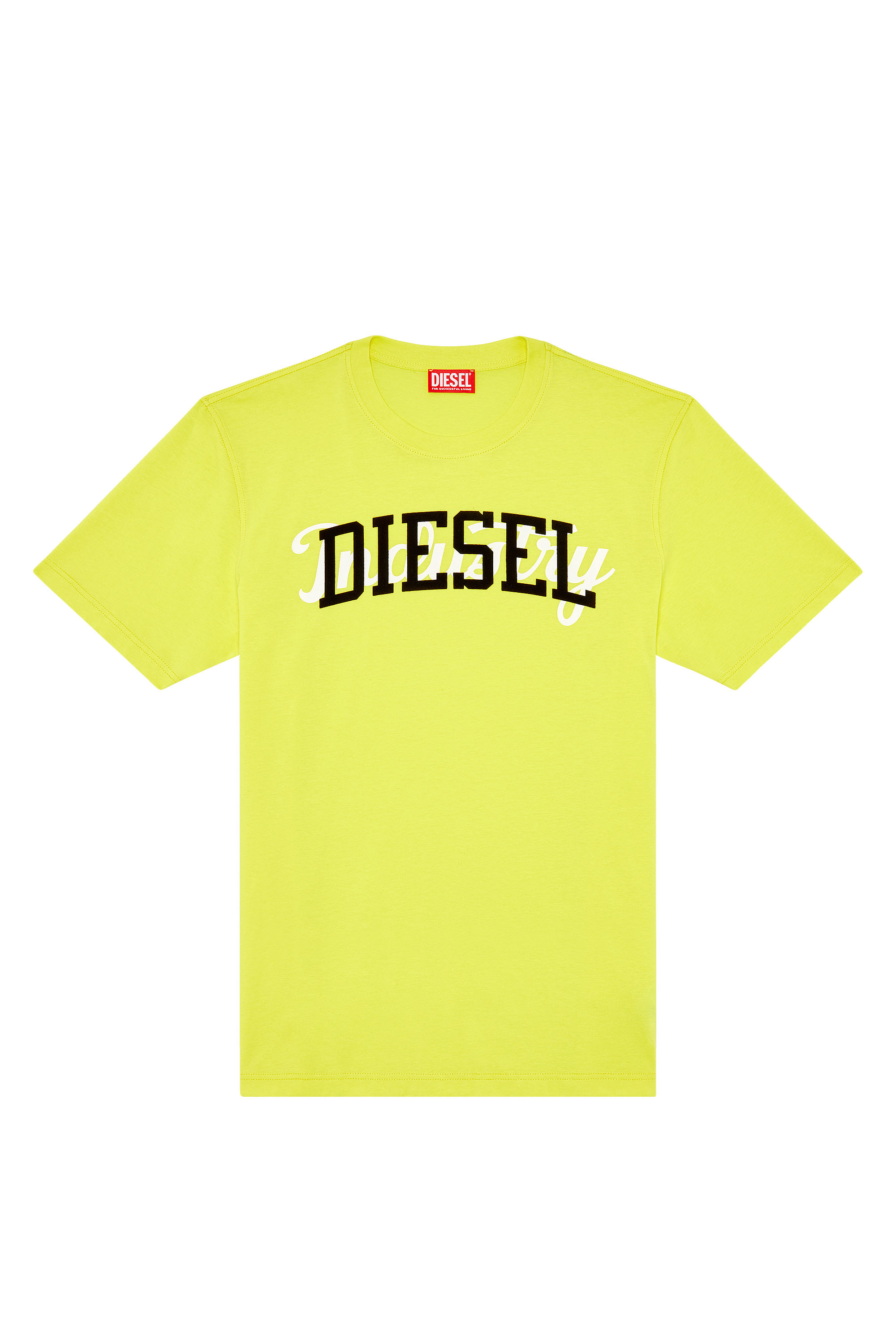 Diesel - T-JUST-N10, Man's T-shirt with contrasting Diesel prints in Yellow - 2