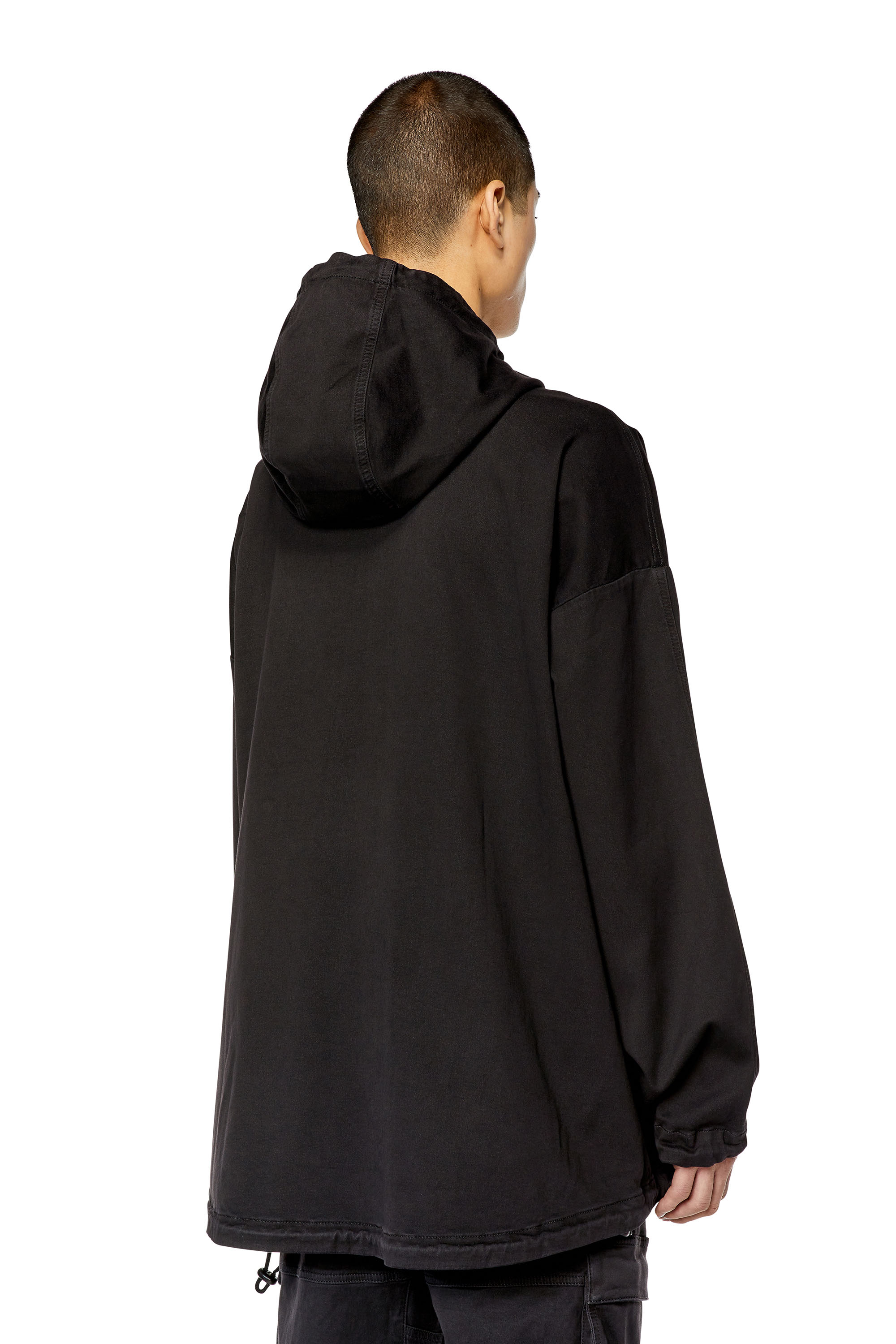 Diesel - D-HENNES JOGG, Chaqueta en tejido JoggJeans con capucha Hombre in Negro - 5