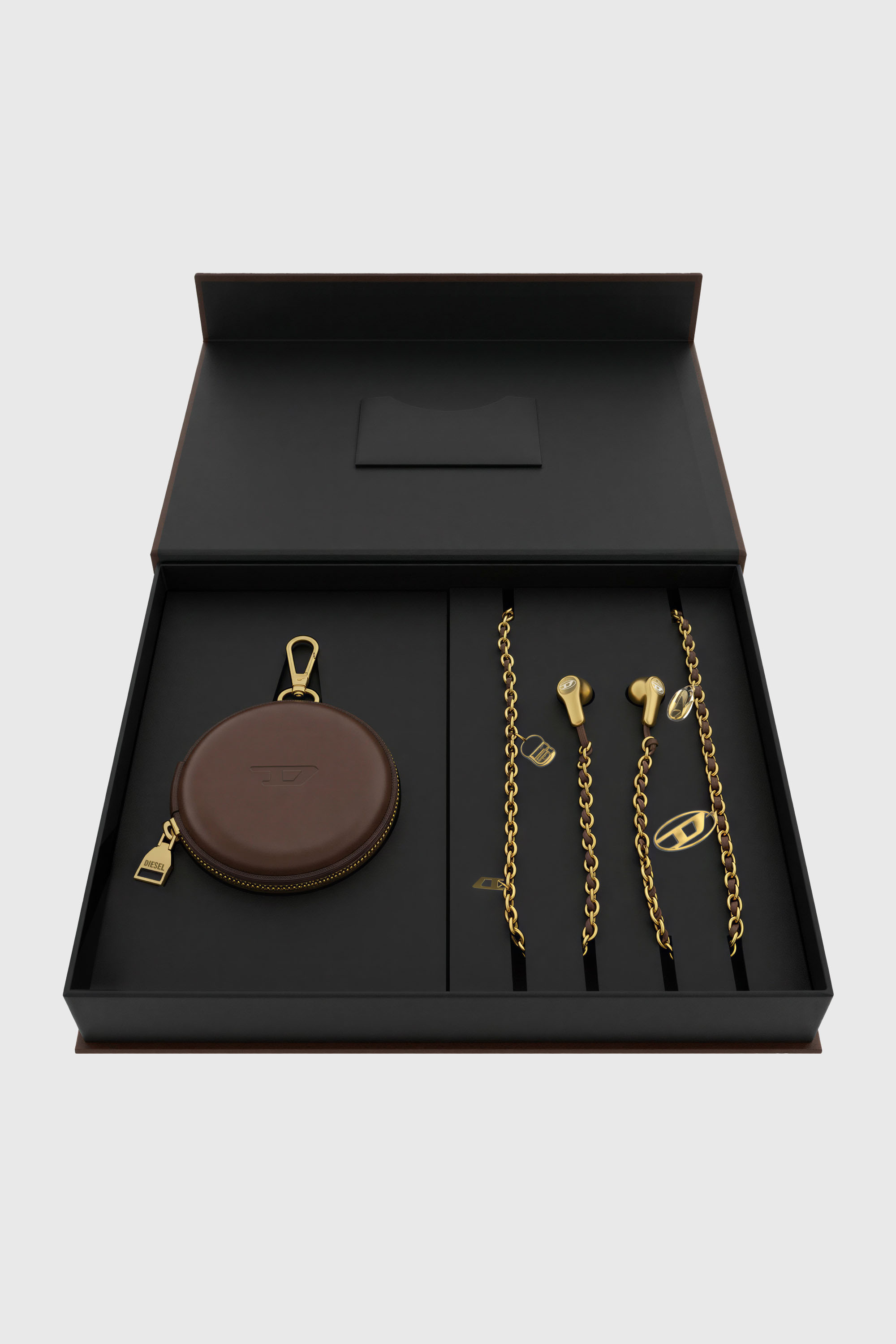 Diesel - 60689  WIRED EARBUDS WIRED EARBUDS, Unisex's Gold wired earbuds and charms in Gold - 6