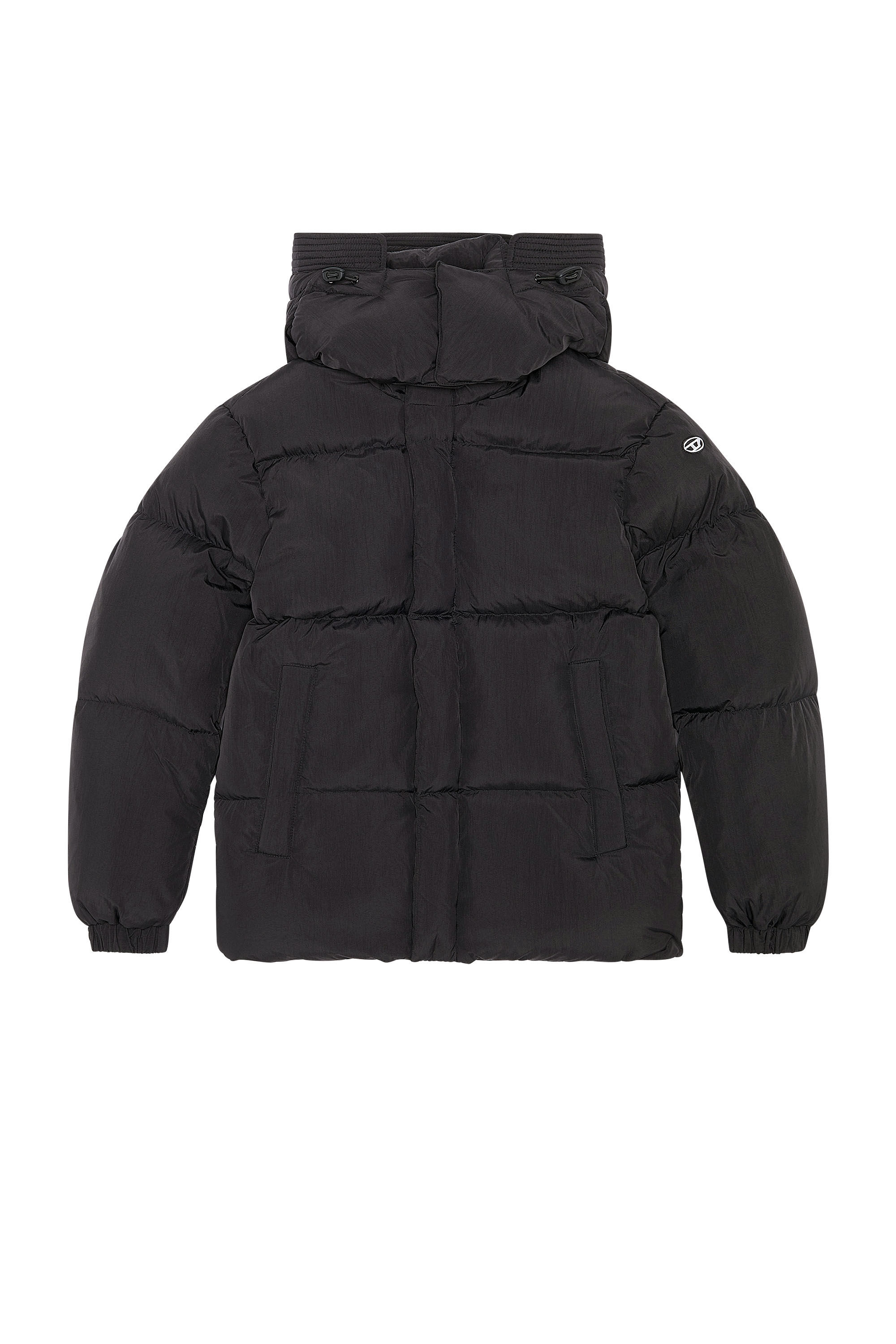 Diesel - W-ROLFYS, Man's Down jacket in recycled nylon taslan in Black - 3