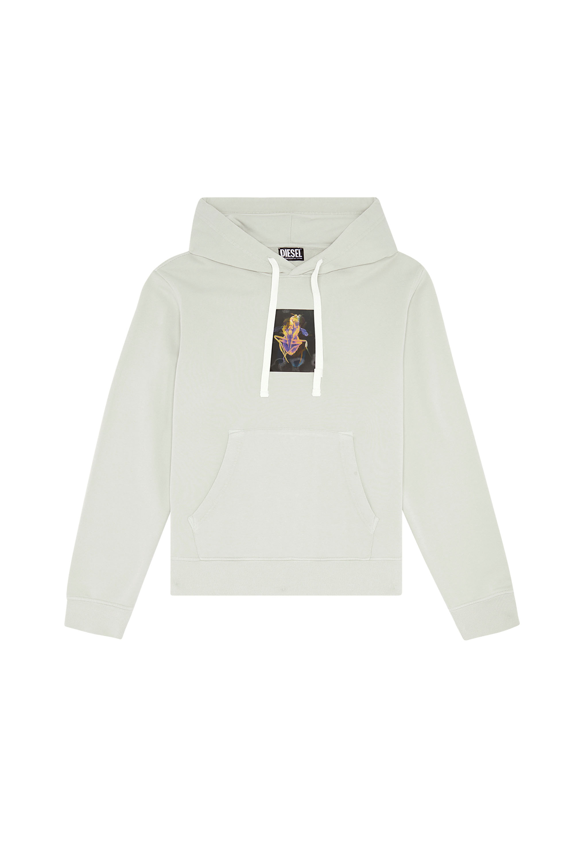 S-GINN-HOOD-E2 Man: Hoodie with lenticular fly patch | Diesel