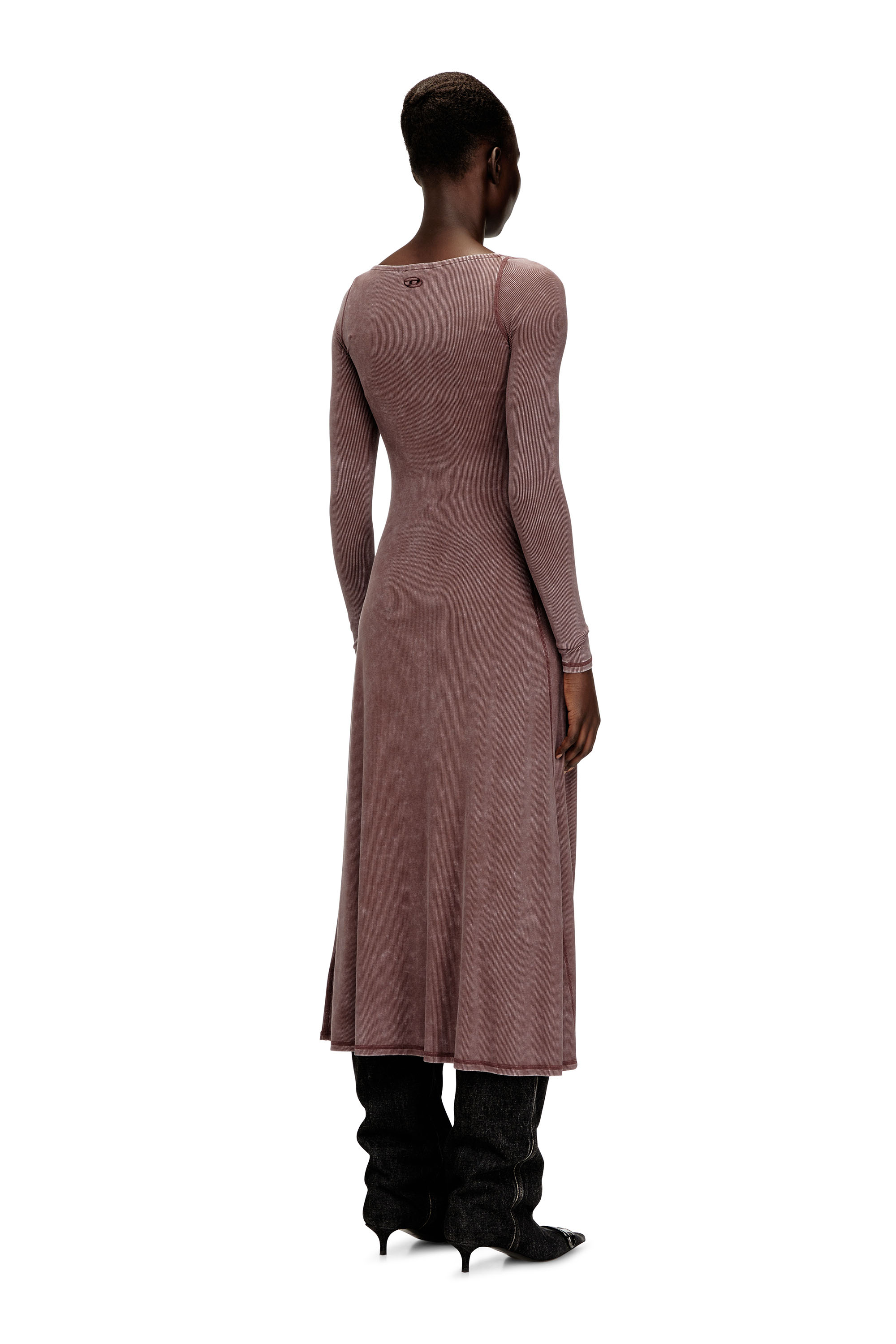 Diesel - D-LEY, Female's Midi dress in faded ribbed jersey in null - 4
