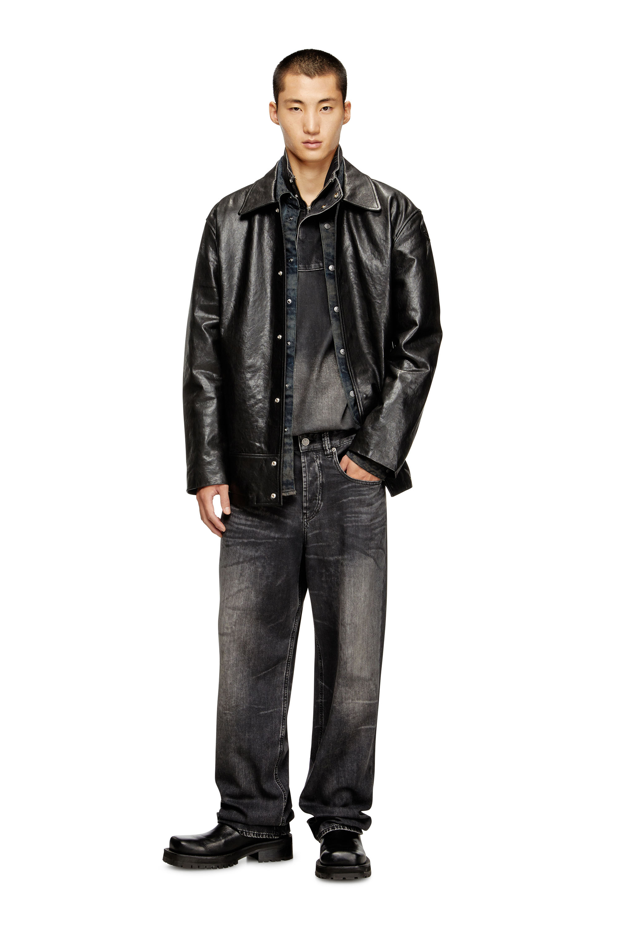 Diesel - Relaxed Jeans 2001 D-Macro 0CEBC Homme, Noir/Gris foncé - Image 3