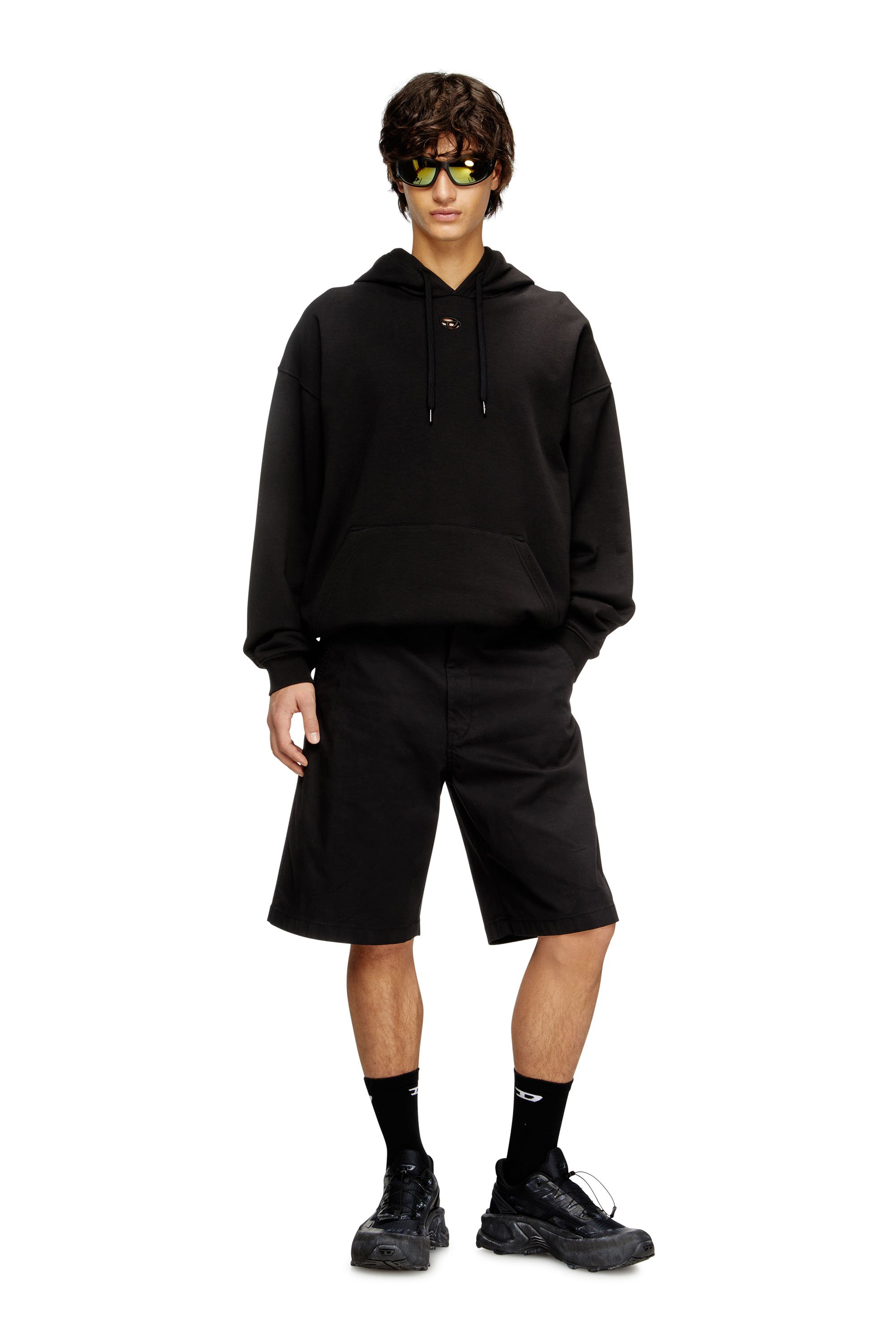 Diesel - P-HANT-CHINO-SHORT-EPCH, Man's Cotton shorts with stonewash treatment in Black - 2
