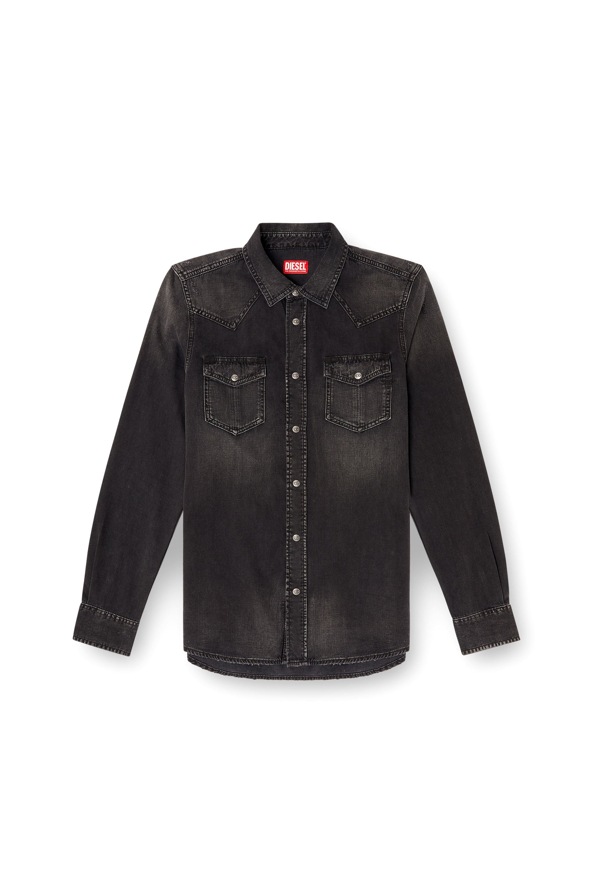 Diesel - D-VEGA, Surchemise en denim Homme in Noir - 1