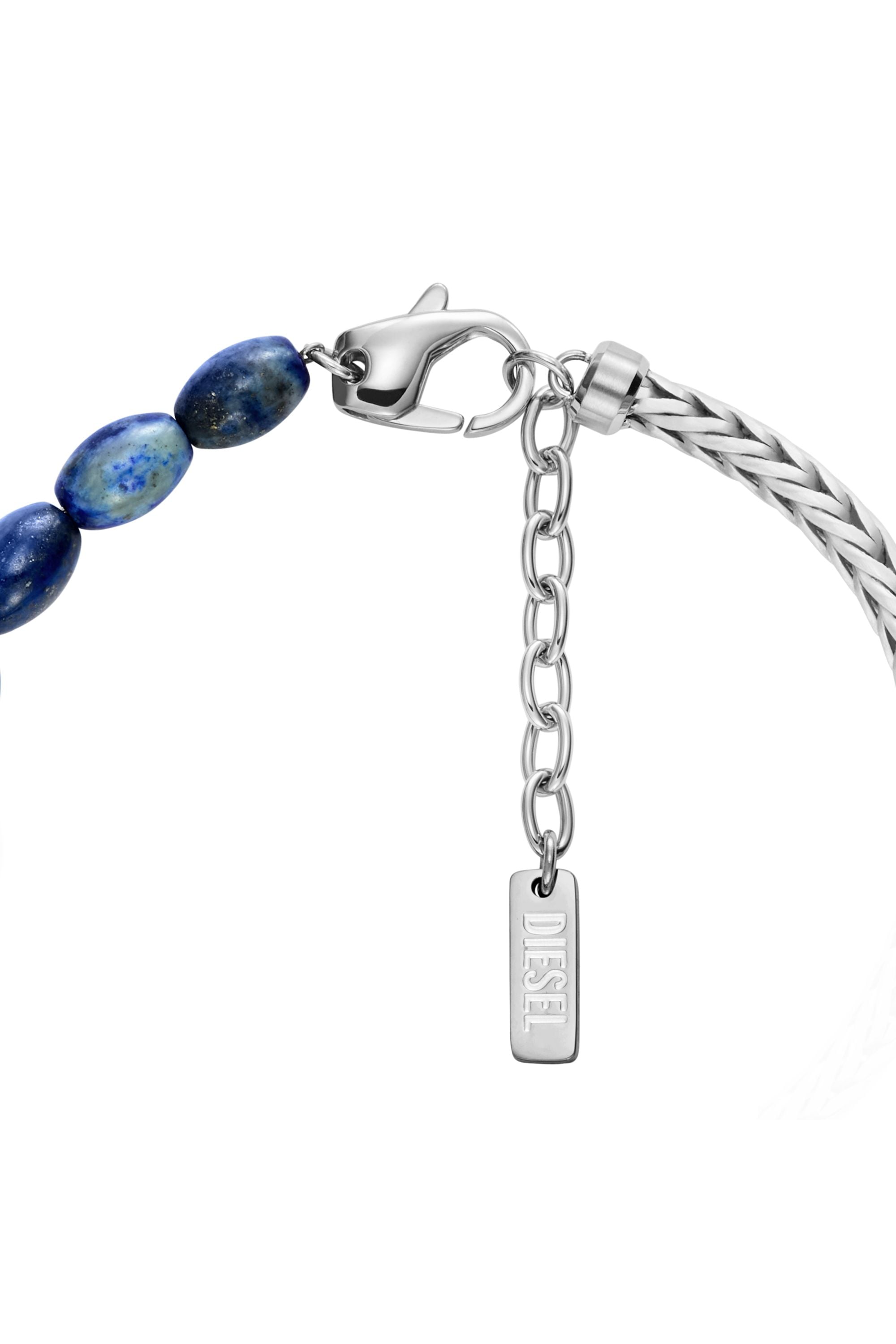 Diesel - DX1713040, Unisex's Lapis Beaded Bracelet in Silver/Blue - 2