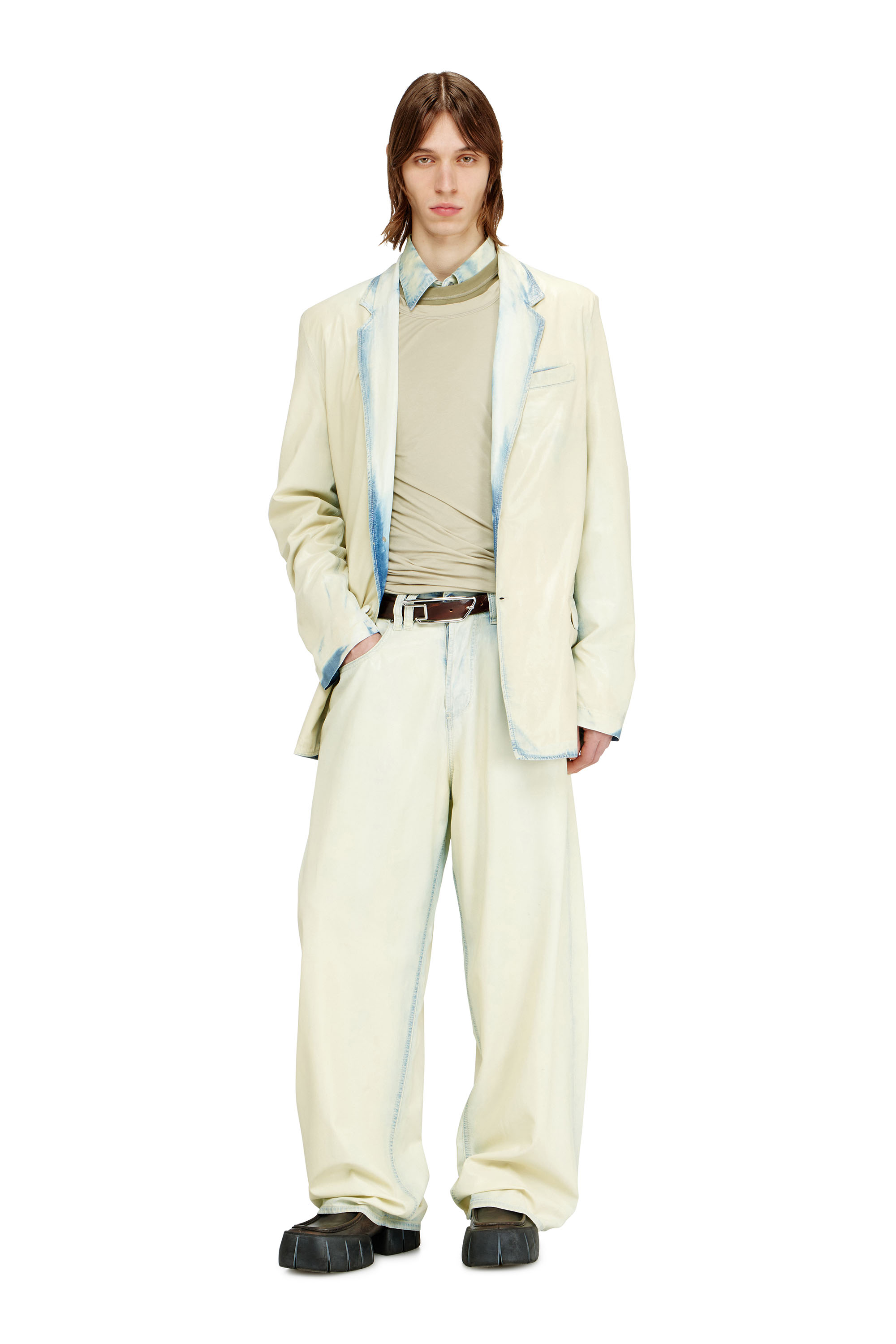 Diesel - D-NIVALE-FSI, Americana en denim lavado oscuro fluido X-Ray Hombre in ToBeDefined - 1