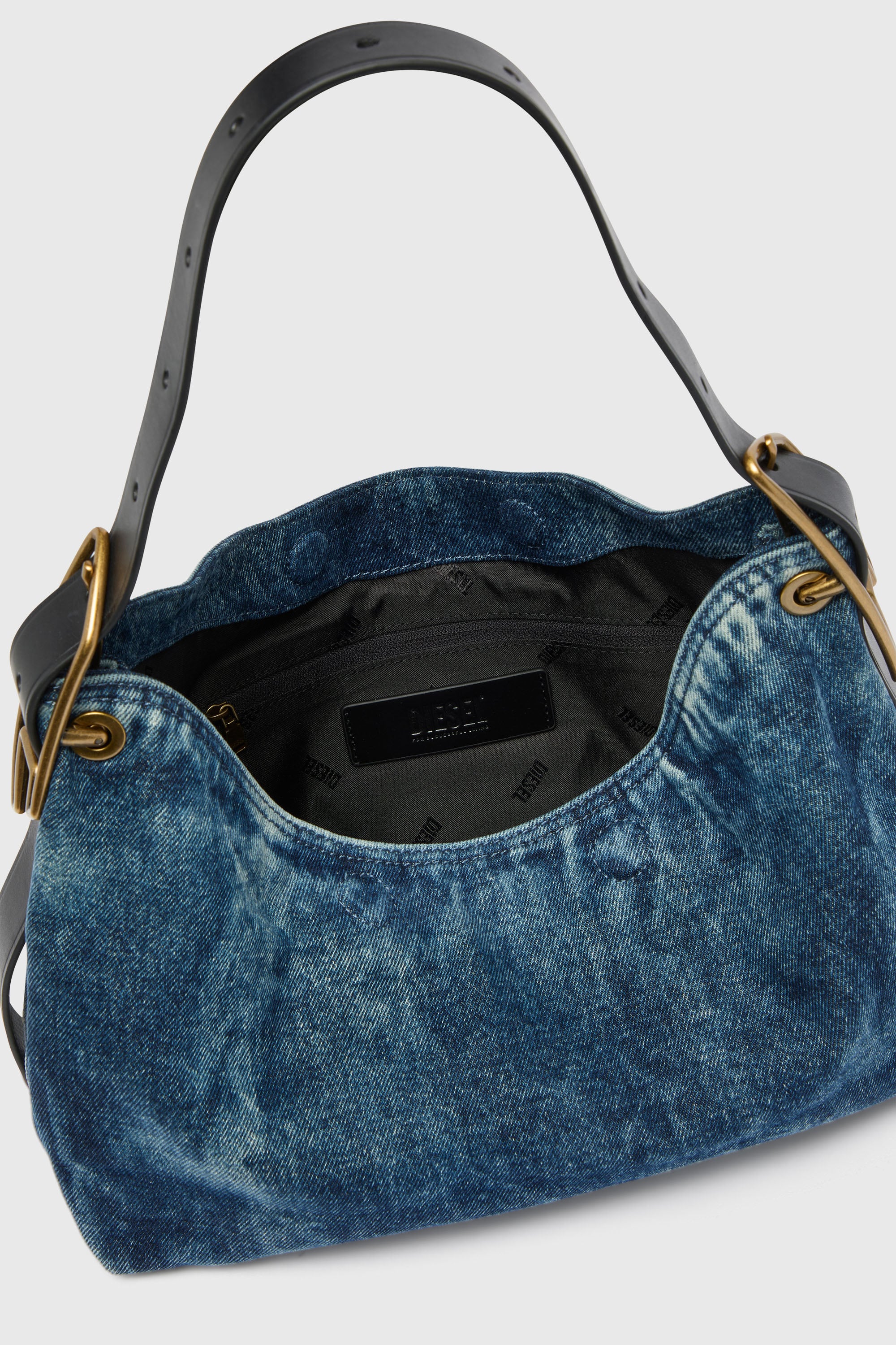 Women's D-Line-Denim shoulder bag | Blue | Diesel {{Country}}