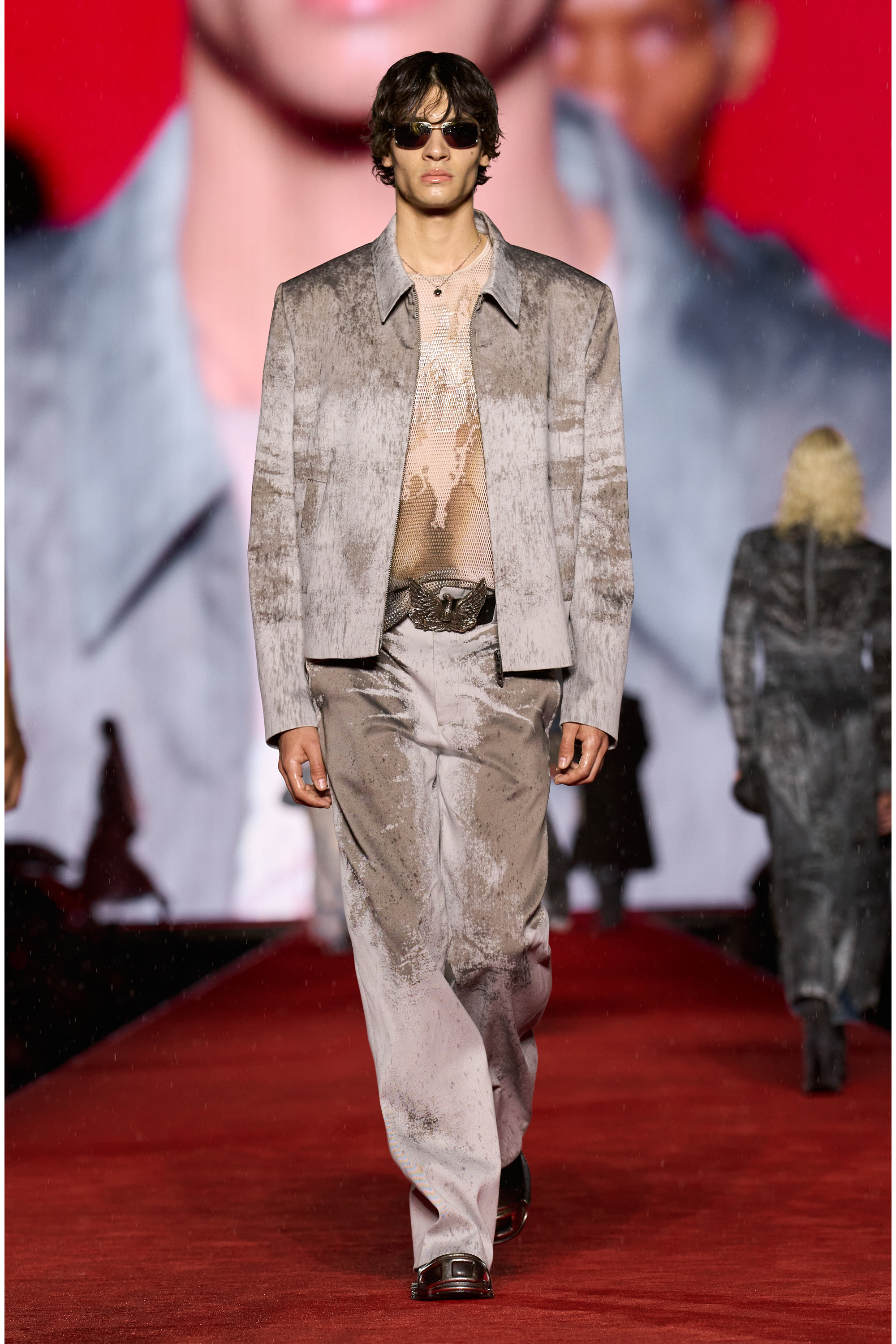 Diesel - T-BISKET, D&eacute;bardeur en mesh imprim&eacute; Homme in Blanc - 6