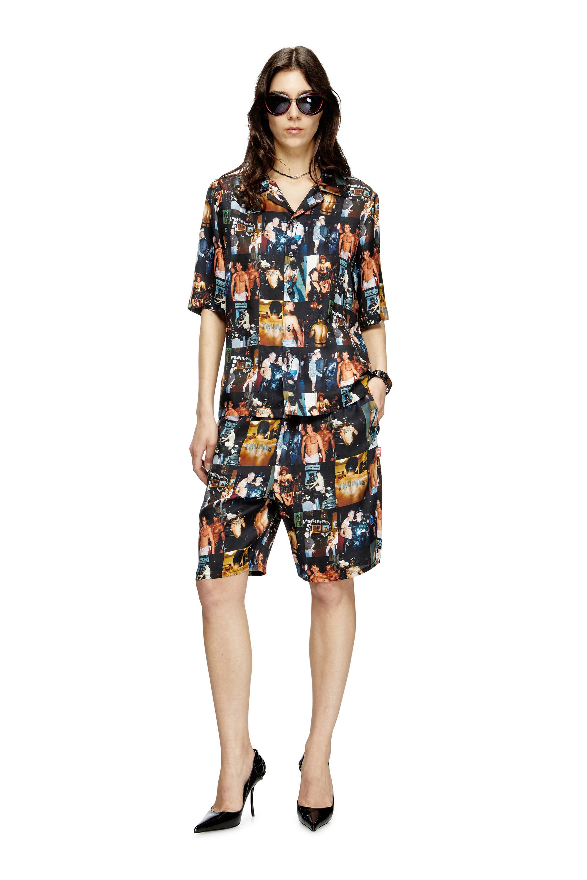 Diesel - PR-S-MEC-TOM25, Unisex's Bowling shirt with graphic prints in Black - 4