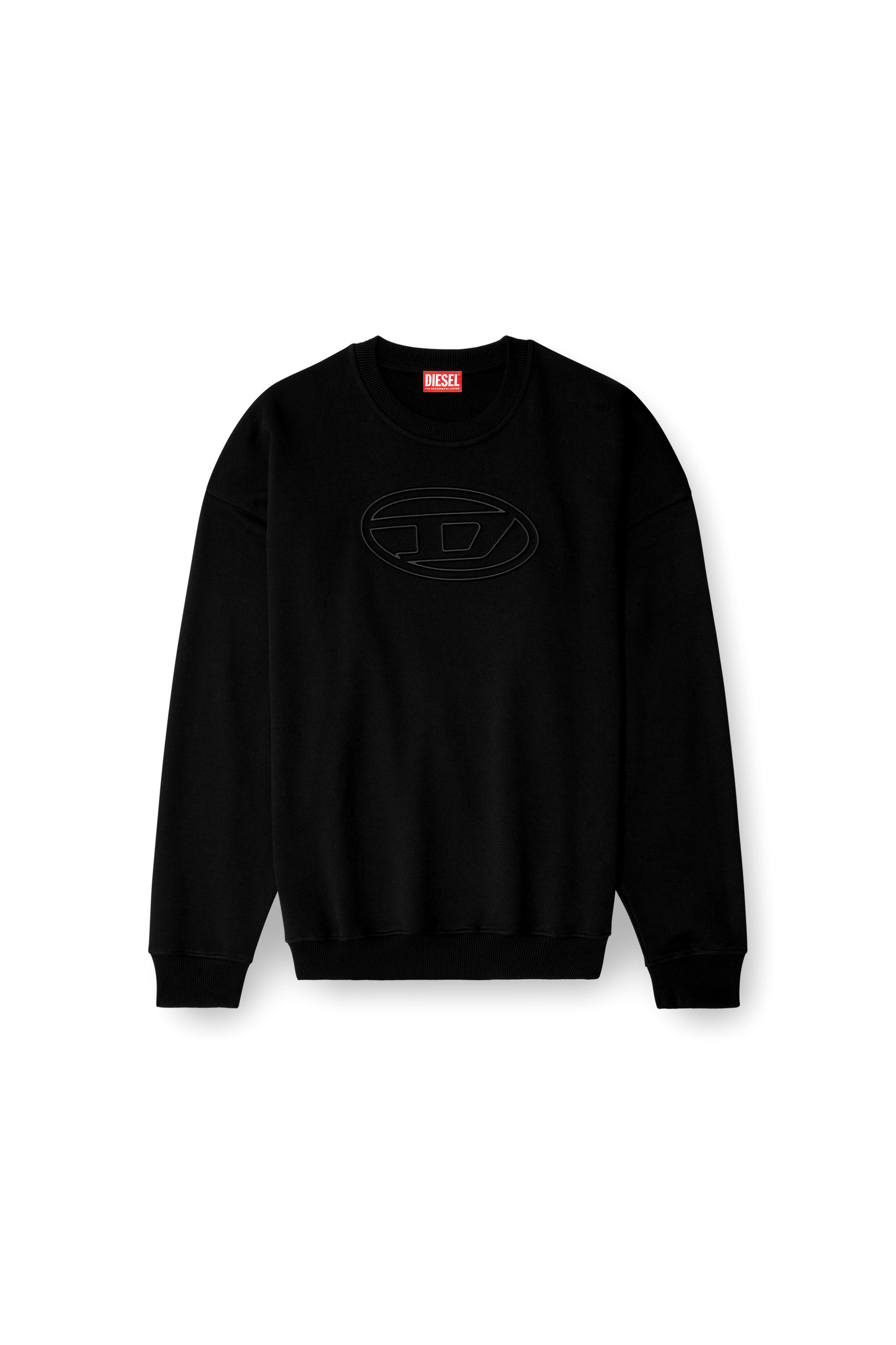 Diesel - S-MART-BIGOVAL, Male's Sweatshirt with embossed Oval D in Black - 2