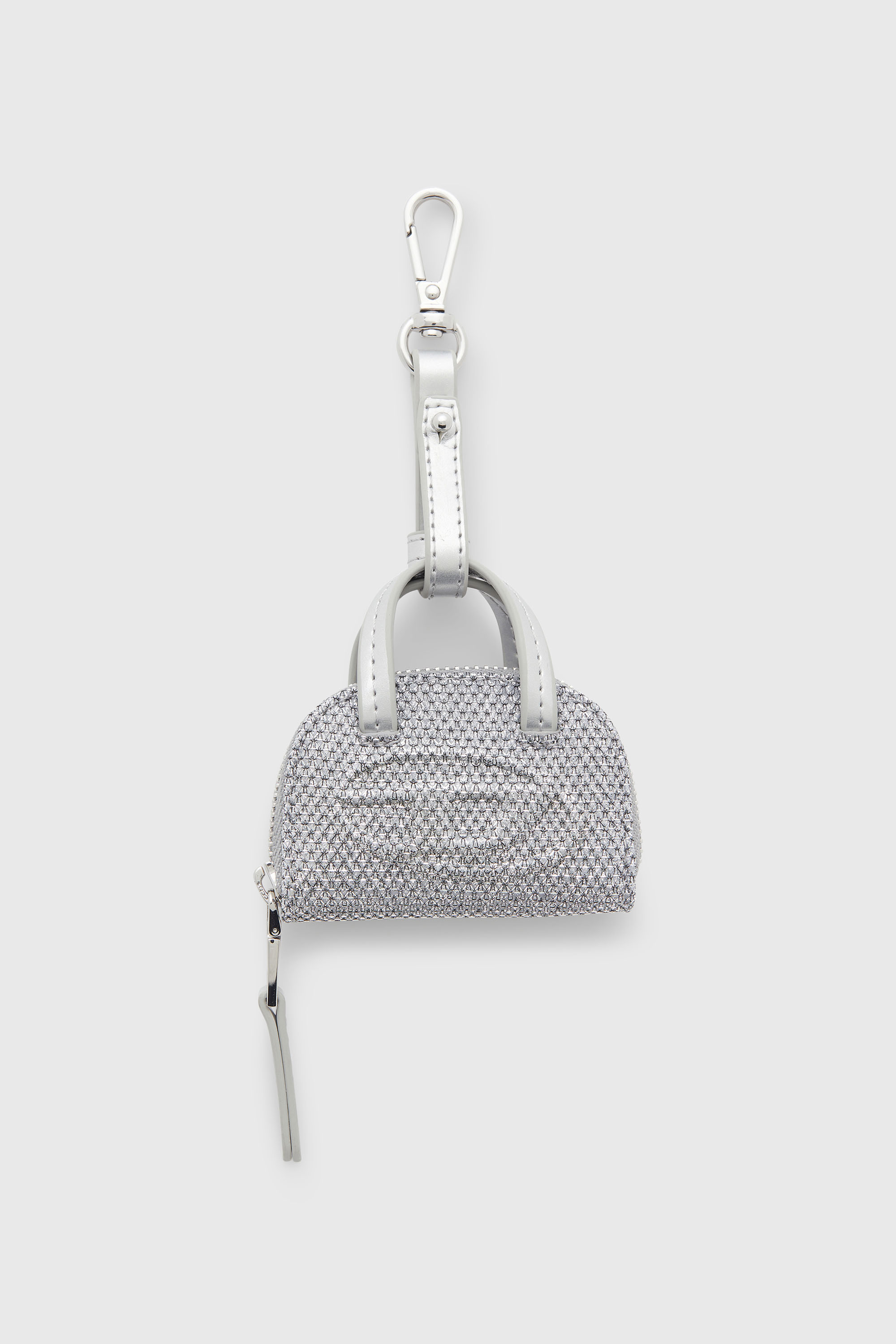 Diesel - 1DR DOME CHARMS, 1DR Dome - Charm en tissu Lurex Femme in Gris argent&eacute; - 1