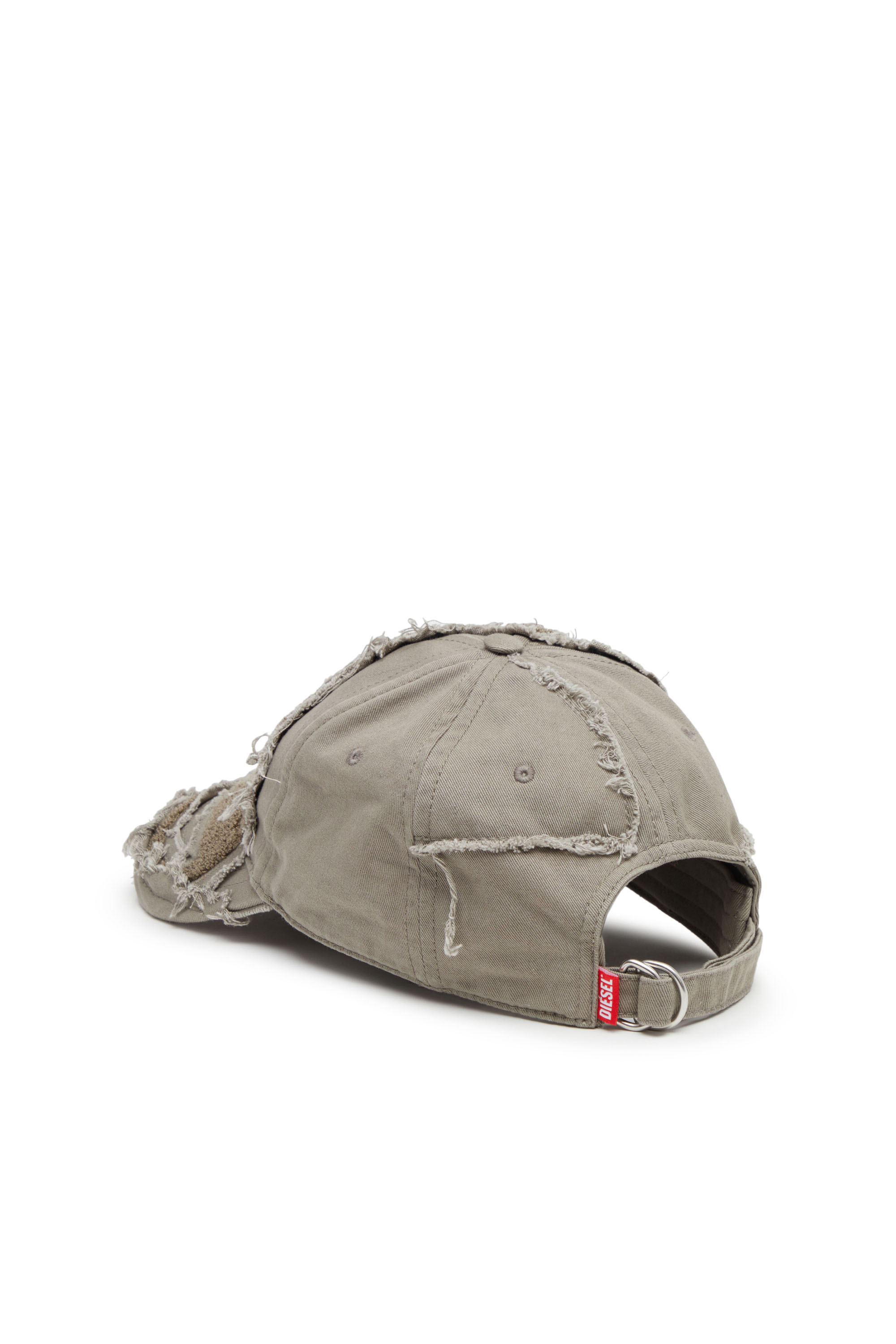 Diesel - C-OBI, Man's Baseball cap with towel oval D patch in Brown/Grey - 2