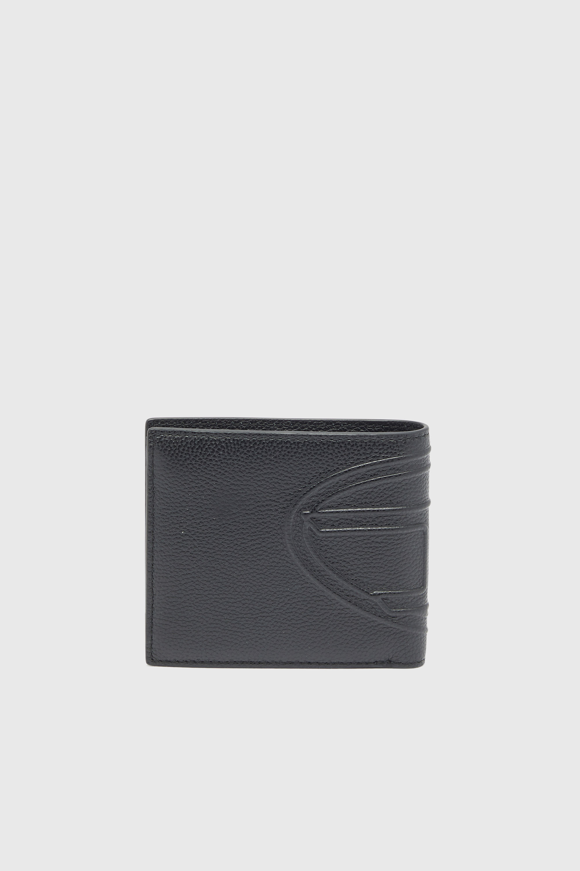Diesel - 1DR 2.0 BI-FOLD COIN 3D, Portefeuille &agrave; deux volets en cuir grain&eacute; Homme in Noir - 2