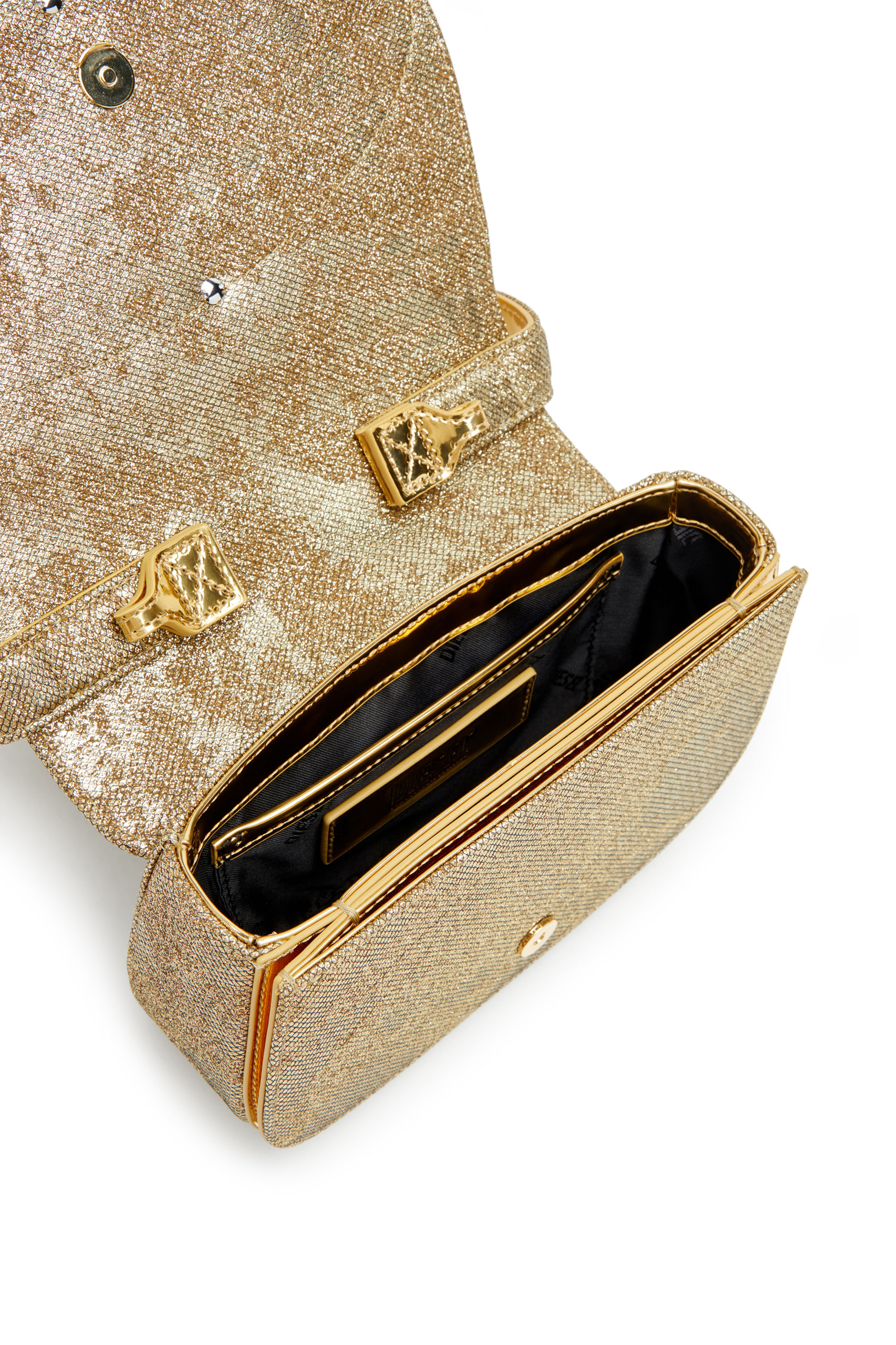 Diesel - 1DR, Female's 1DR-Iconic 1DR bag in glitter-camo Lurex in Gold - 4