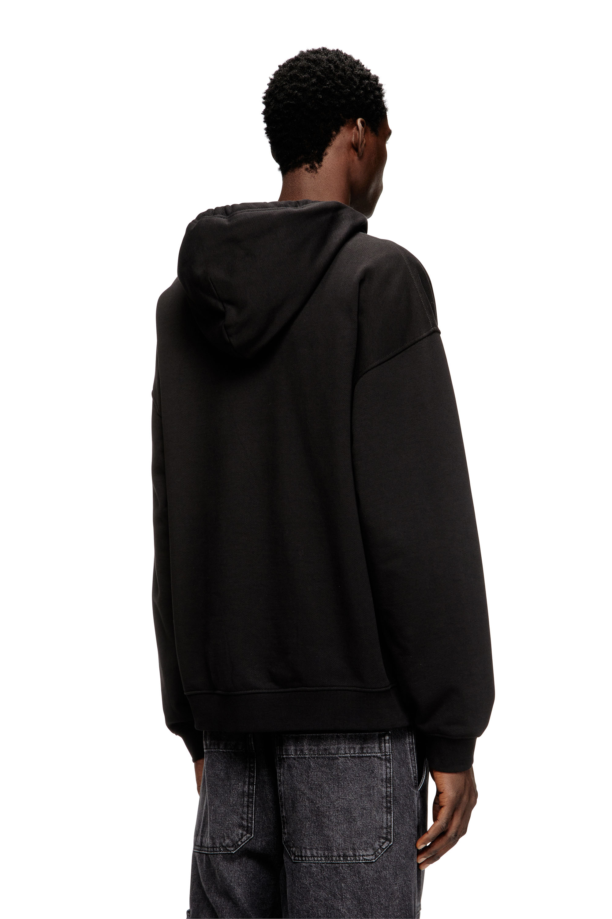 Diesel - S-BOXT-HOOD-DCO, Male's Relaxed fit hoodie with kangaroo pocket in Black - 3