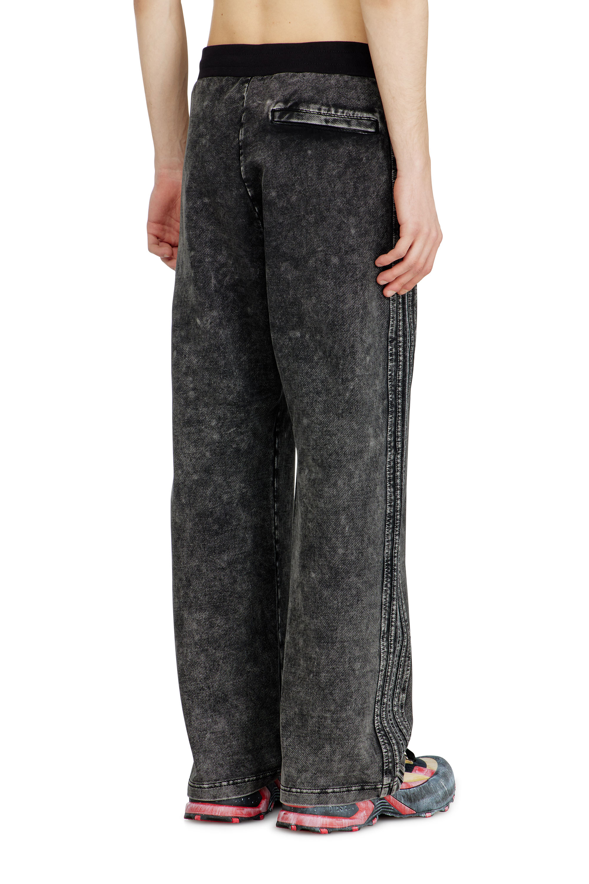 Diesel - P-ALT, Male's Denim-look sweatpants with side bands in null - 3
