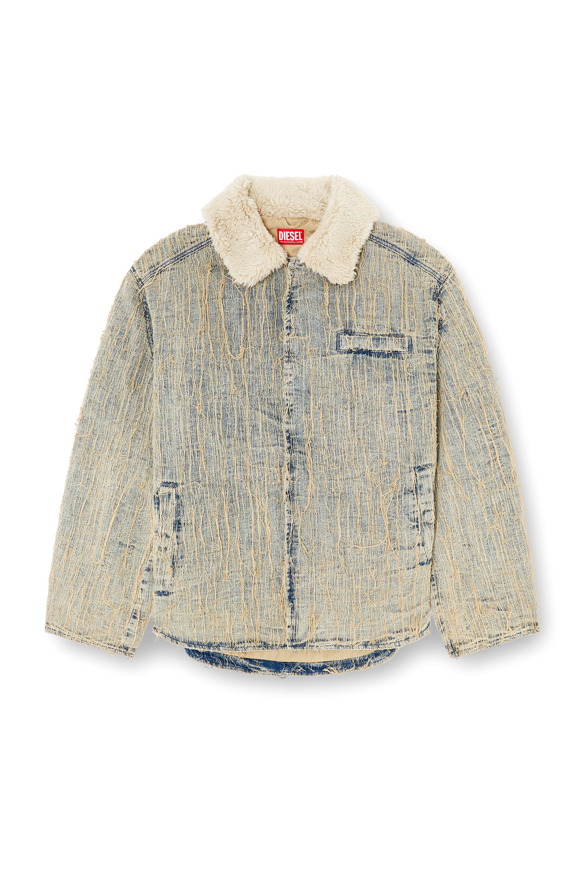 Diesel - D-IVAR-S, Male's Jacket in floating-thread jacquard denim in Light Blue - 3
