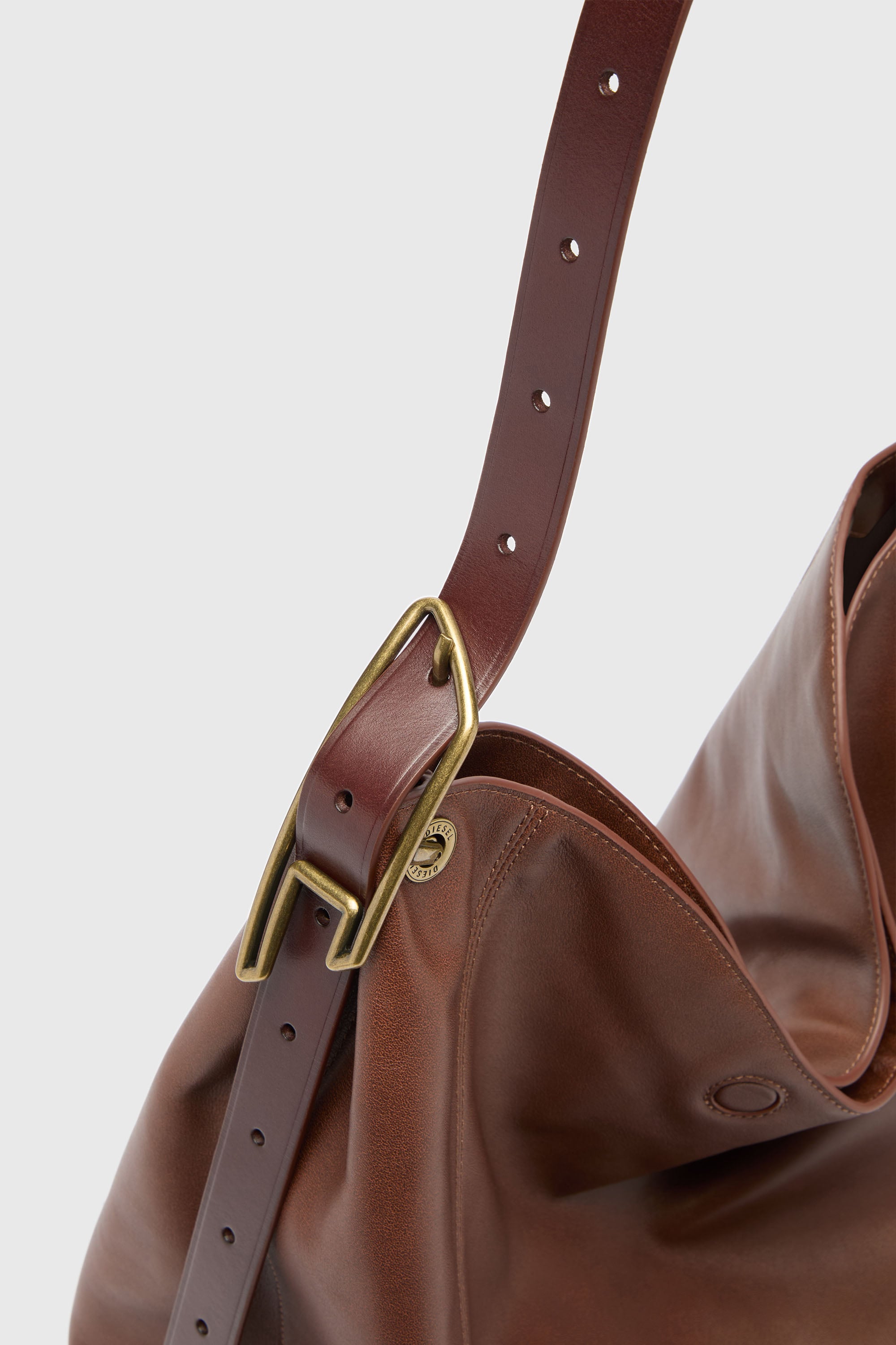 Diesel - D-LINE HOBO L, D-Line Bolso hobo en piel Mujer in Marr&oacute;n - 2