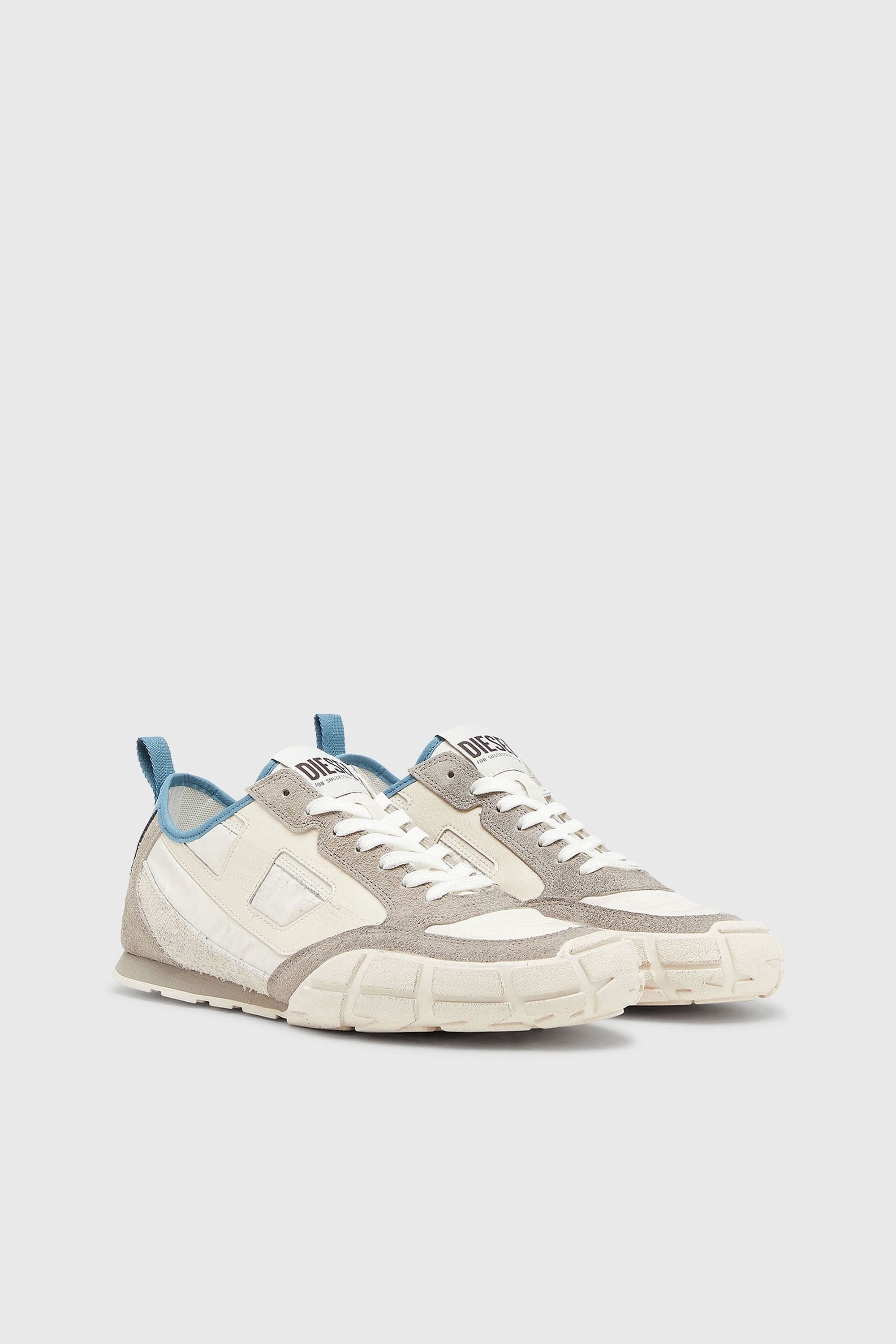 Diesel - S-PAGODHA LOW W, Female's S-Pagodha - Sneakers in leather and nylon with foam tongue in White/Grey - 2