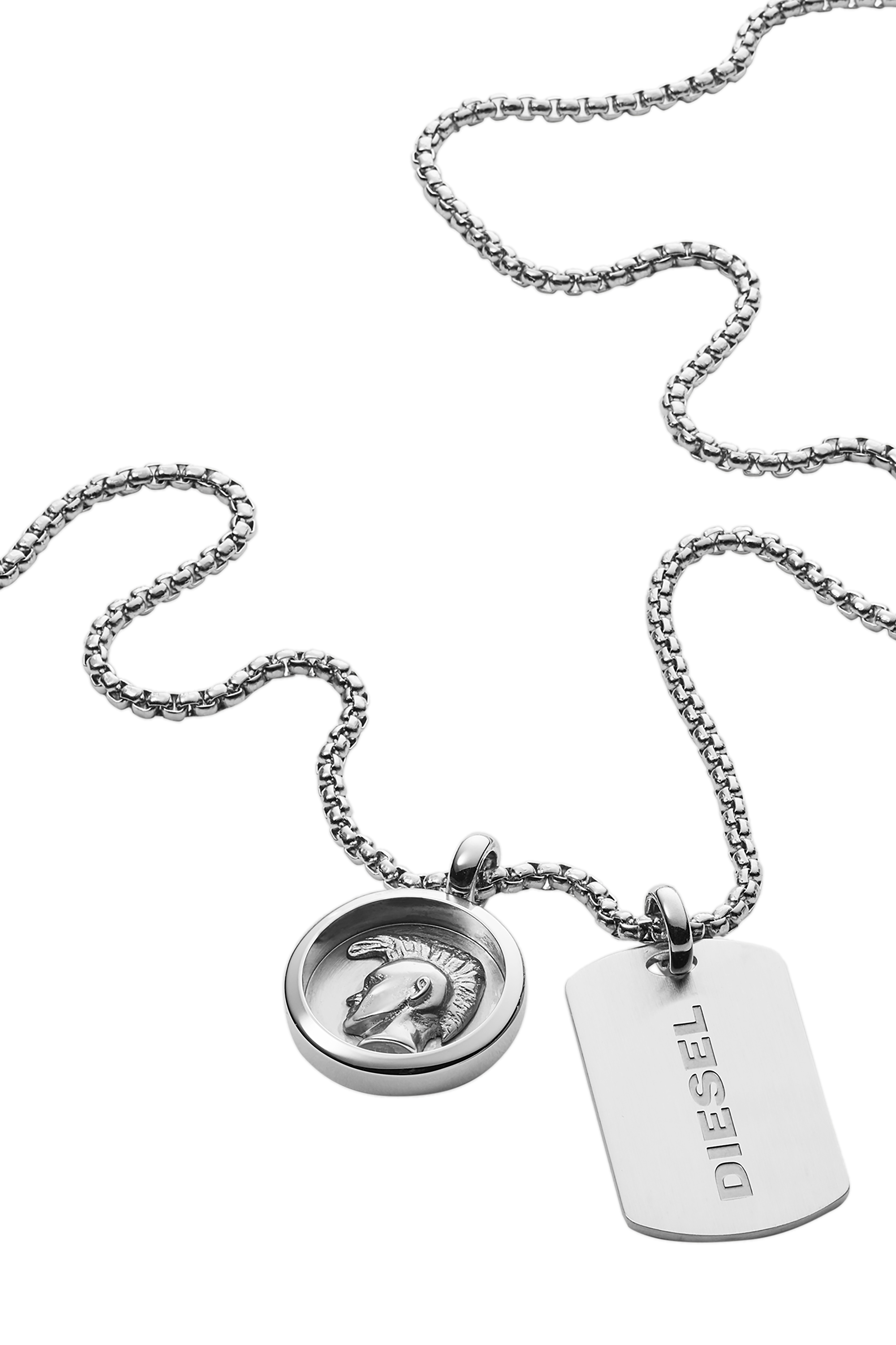 Stainless Steel Double Pendant Necklace