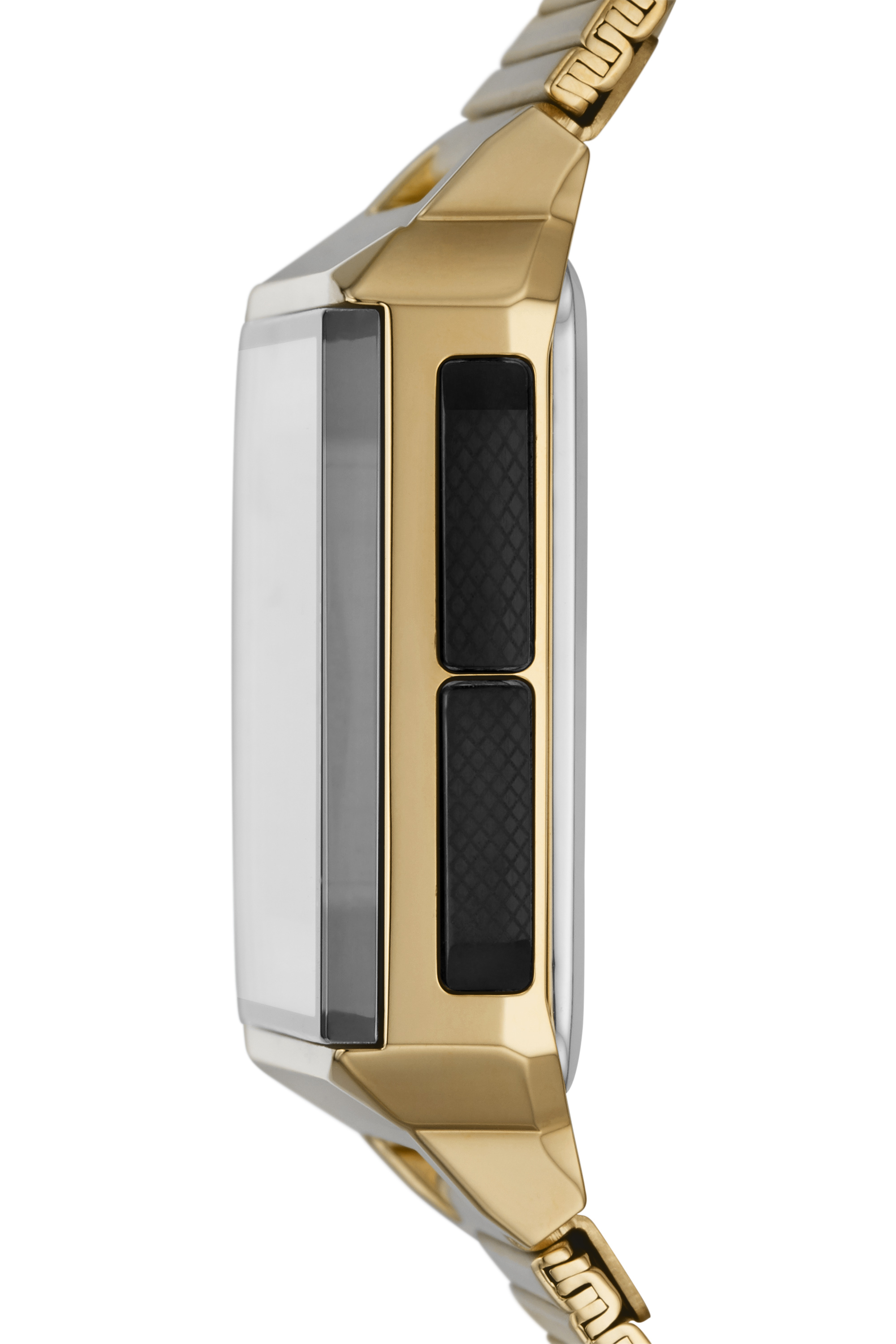 DZ1969: Chopped digital gold-tone stainless steel watch | Diesel