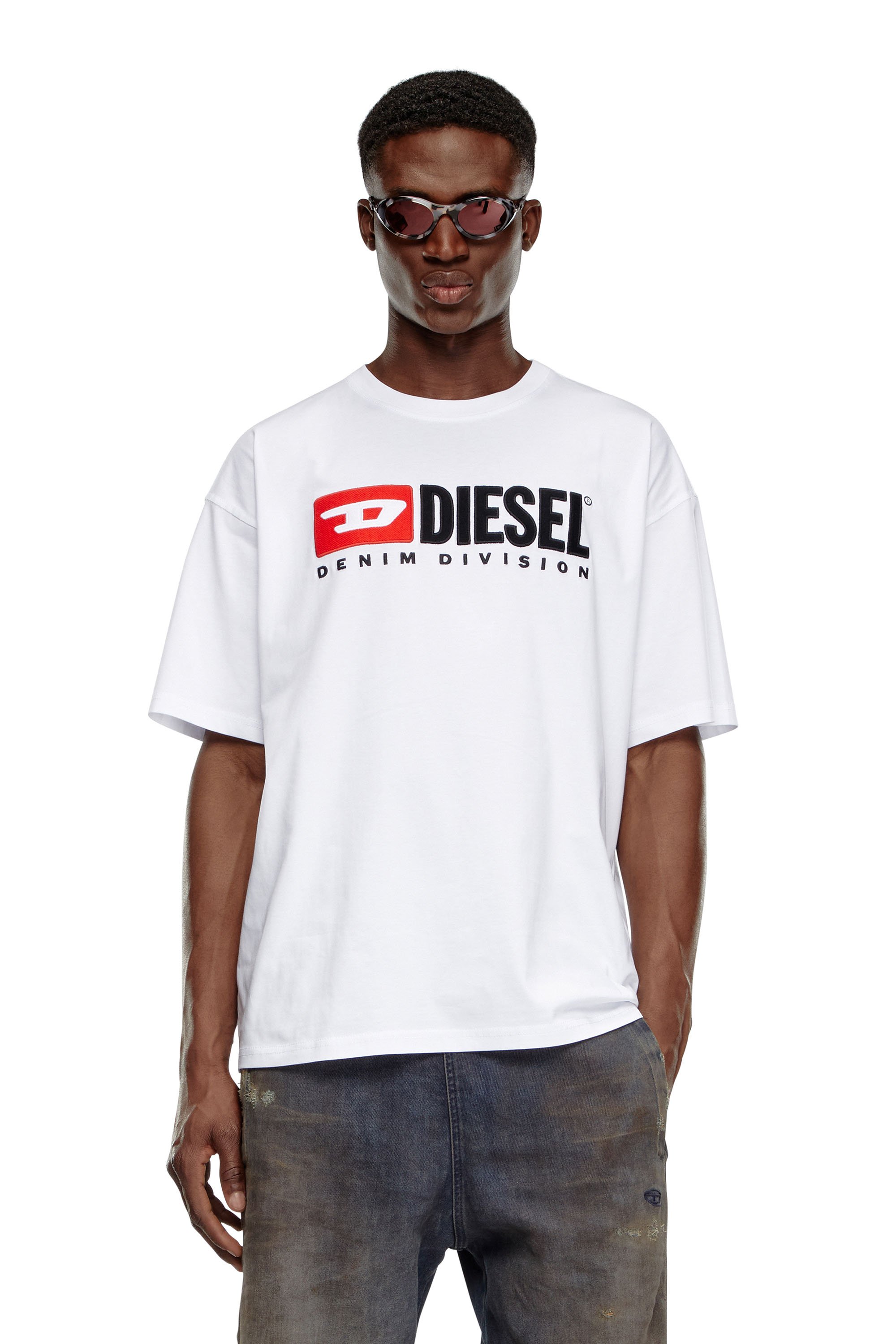 Diesel - T-BOXT-DIV, Male's T-shirt with Diesel patch logo in White - 3