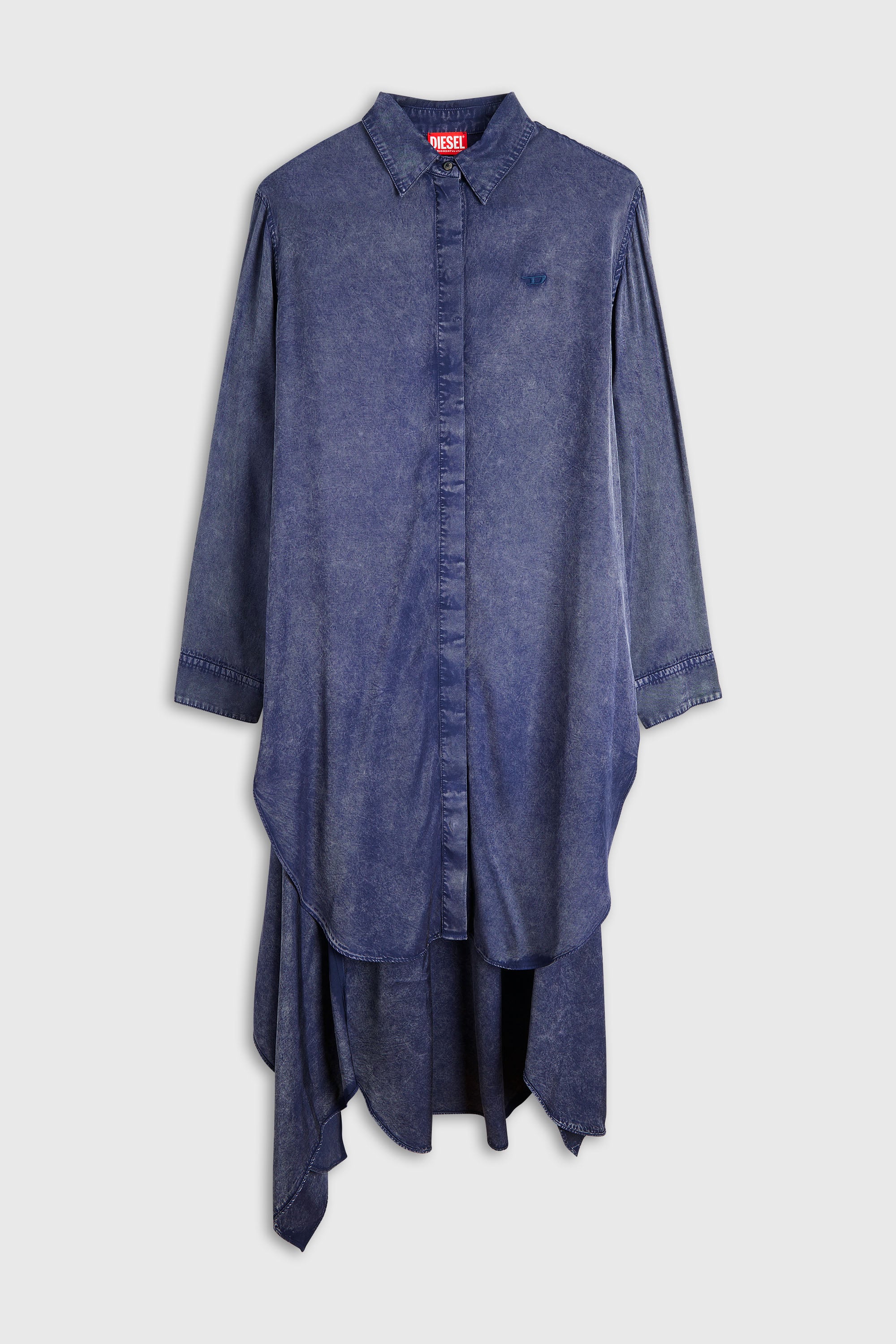 Diesel - D-ILETTA-B2, Woman's Midi shirt dress in denim-effect viscose in Blue - 2