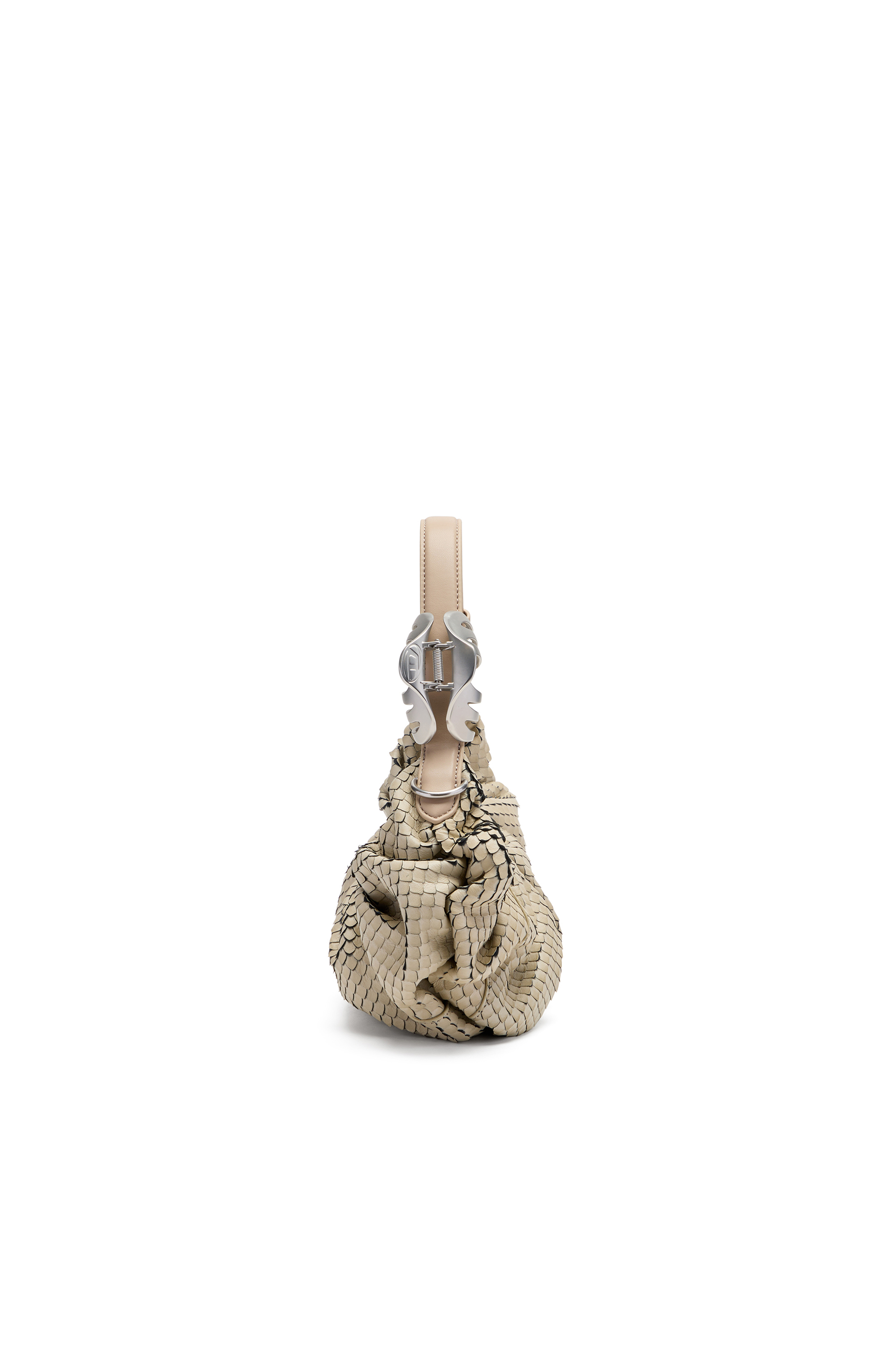 Women's Grab-D-Small scrunched hobo bag in snake-effect leather