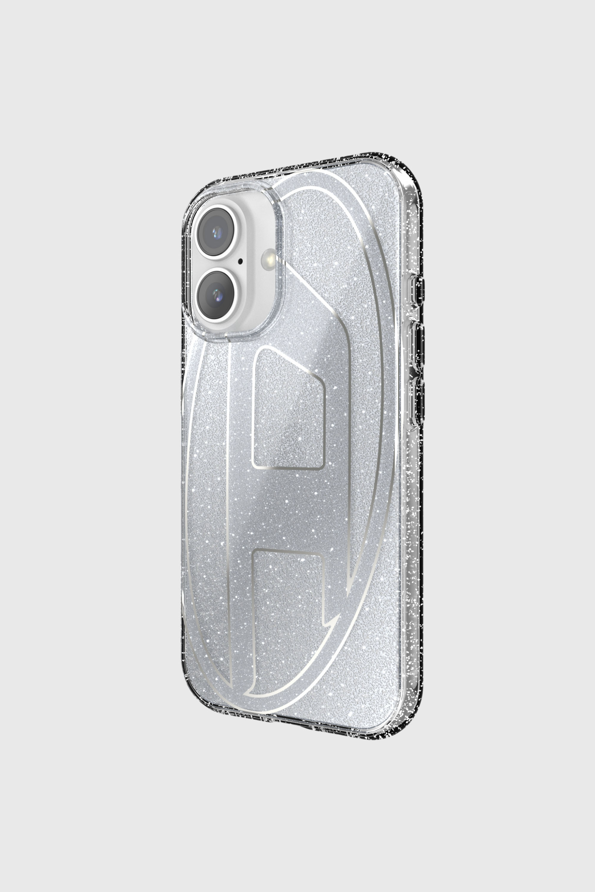 Diesel - 60151 AOP CASE, Unisex's Oval D Glitter Case for iP 16 in Silver - 1