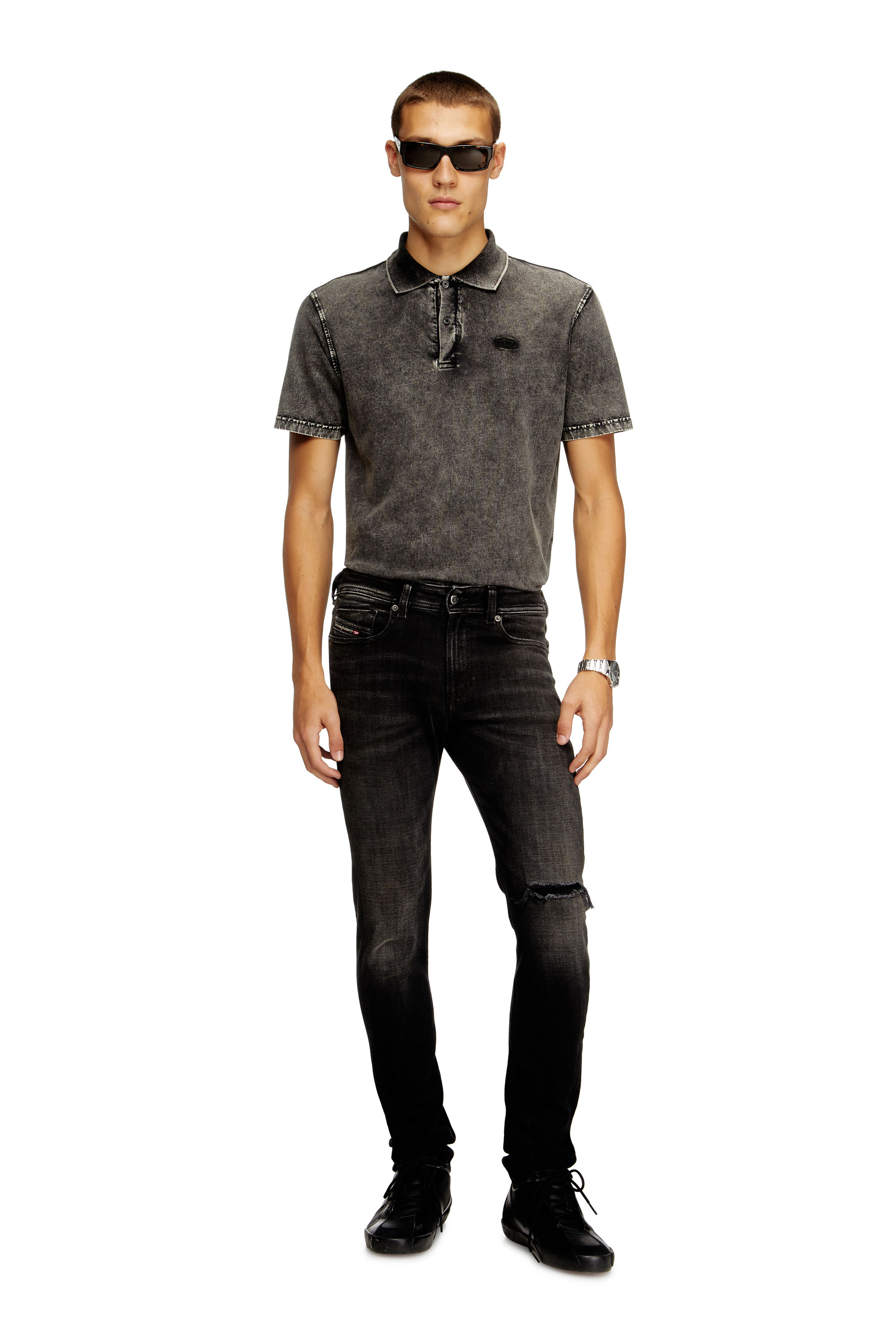 Diesel - Skinny Jeans 1979 Sleenker 09N19 Hombre, Negro/Gris oscuro - 2