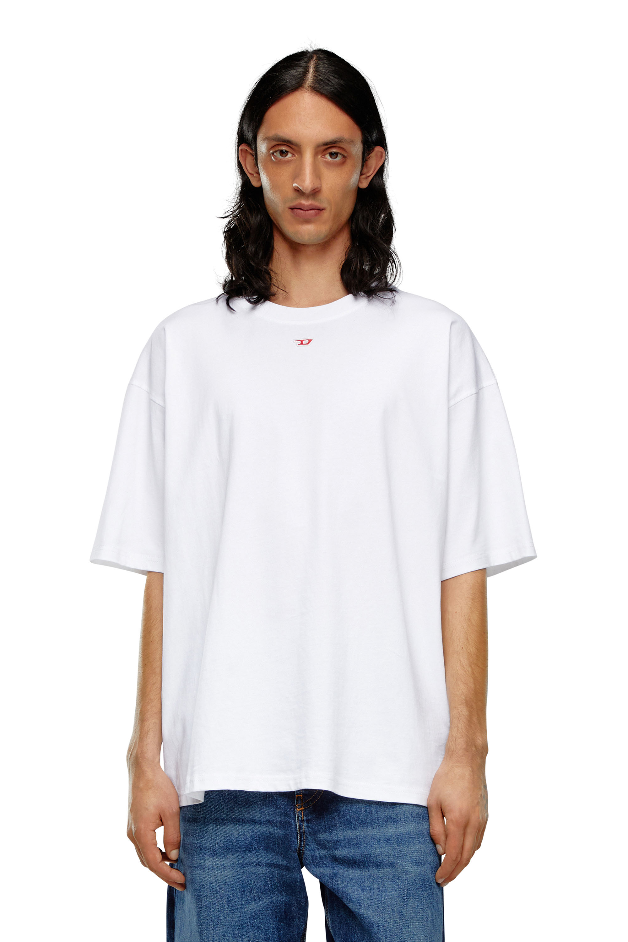 Diesel - T-BOXT-D, T-shirt avec empiècement D brodé Mixte in Blanc - 1